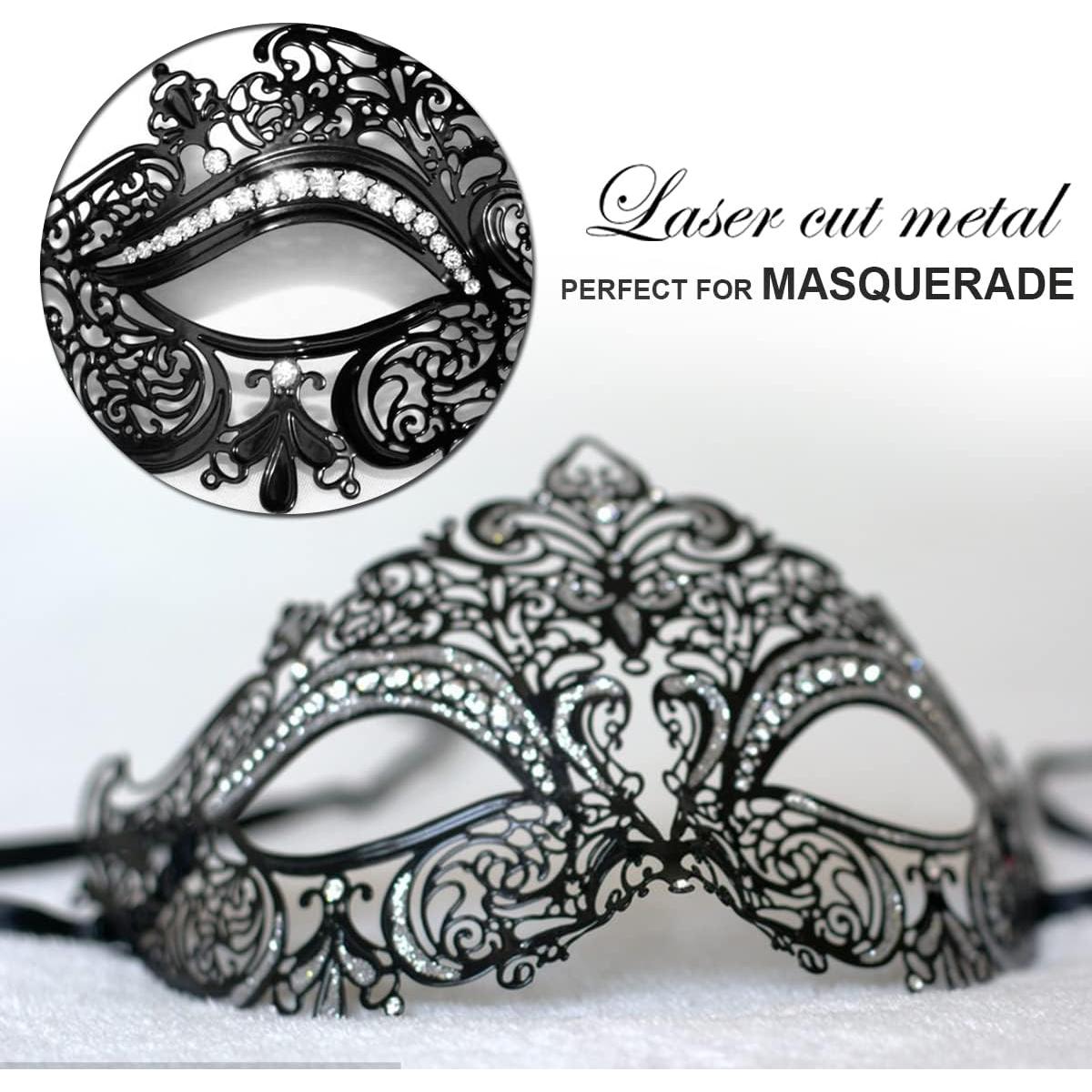 Máscara de Disfraz Brillante para Mujeres - Filigrana Veneciana