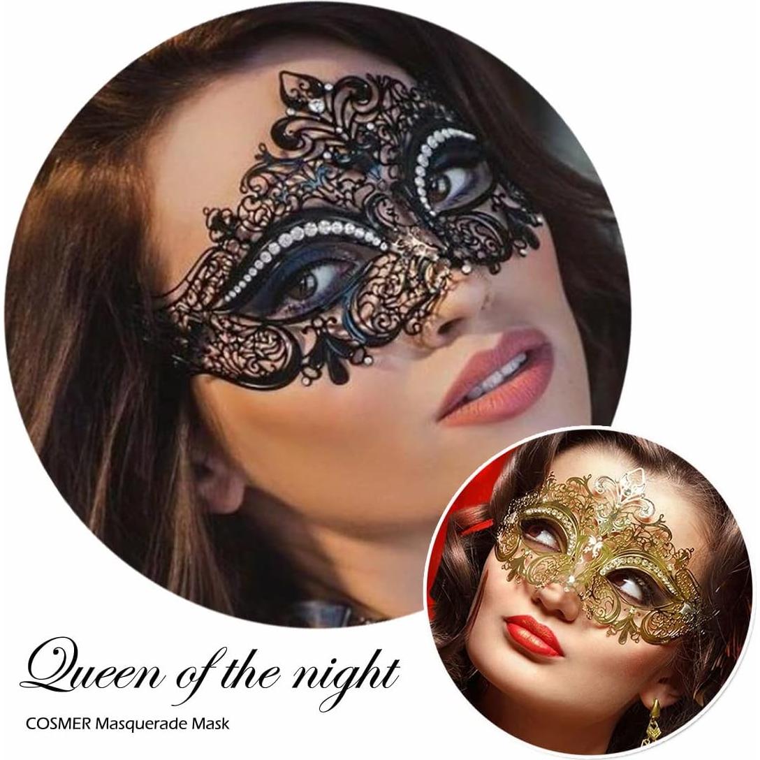 Máscara de Disfraz Brillante para Mujeres - Filigrana Veneciana