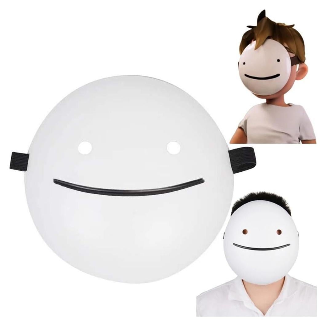 Máscara de Sueño Unisex Cosplay Anime Sonrisa Blanca 23.5 cm