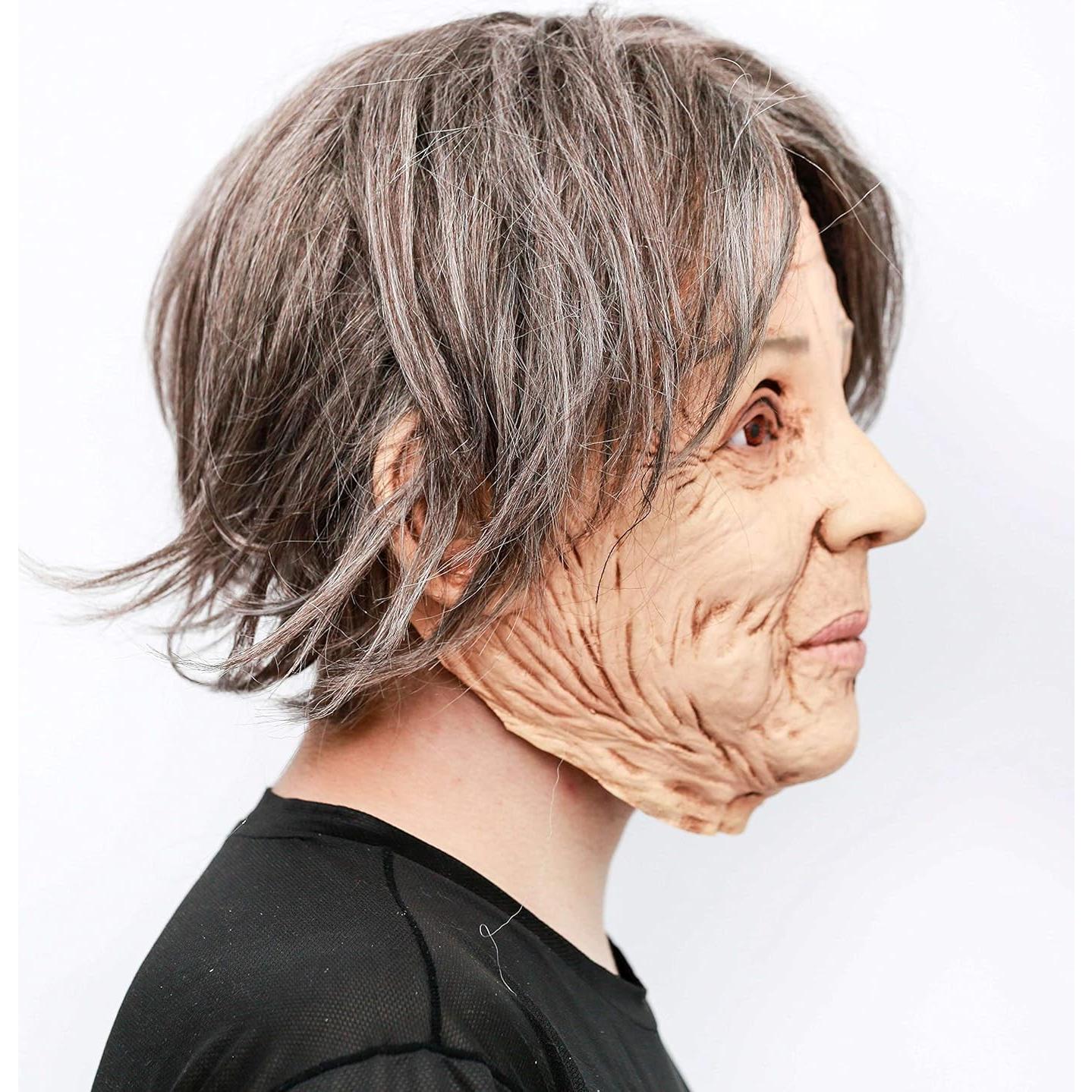 CreepyParty Máscara de Cabeza Humana de Láttex para Halloween