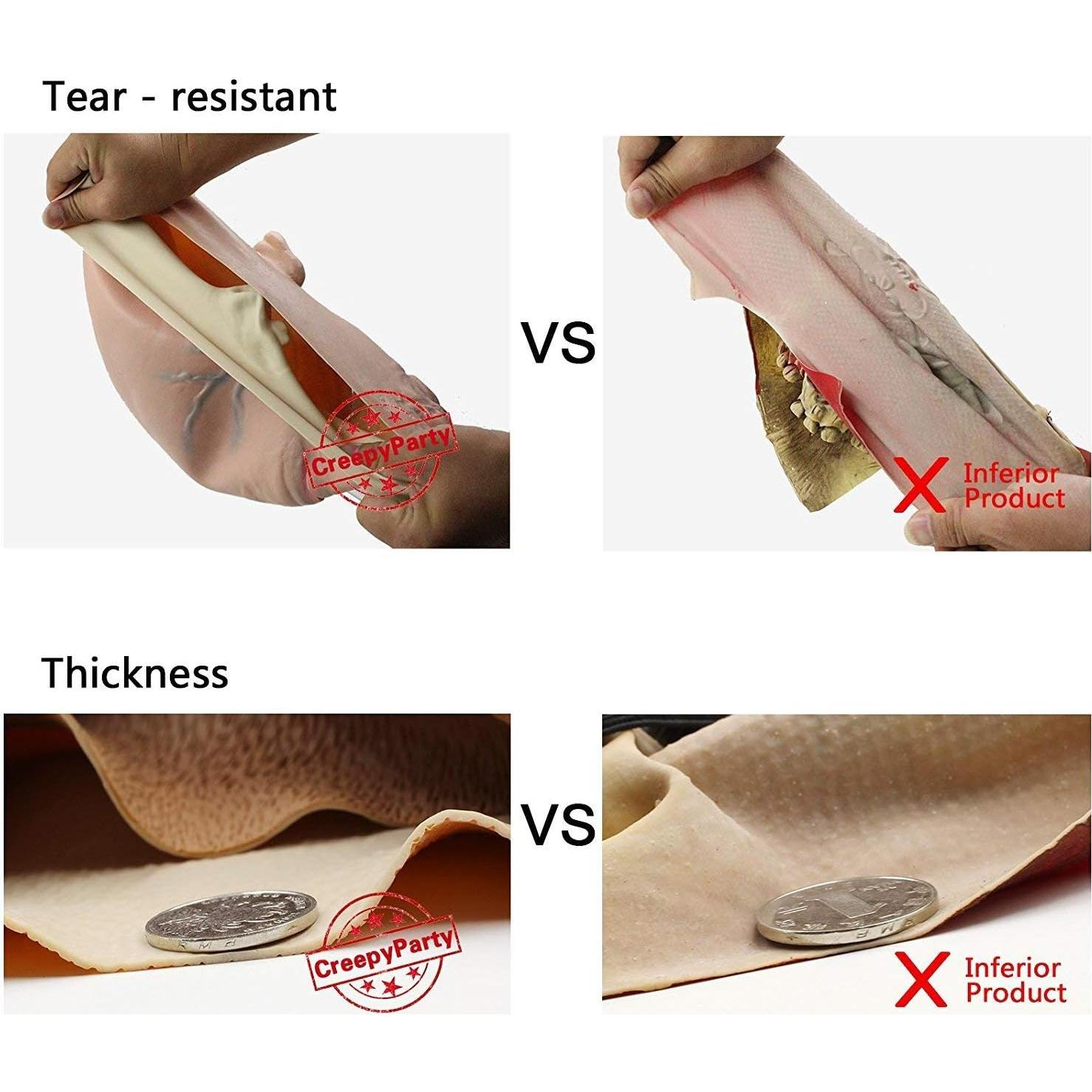 CreepyParty Máscara de Cabeza Humana de Láttex para Halloween