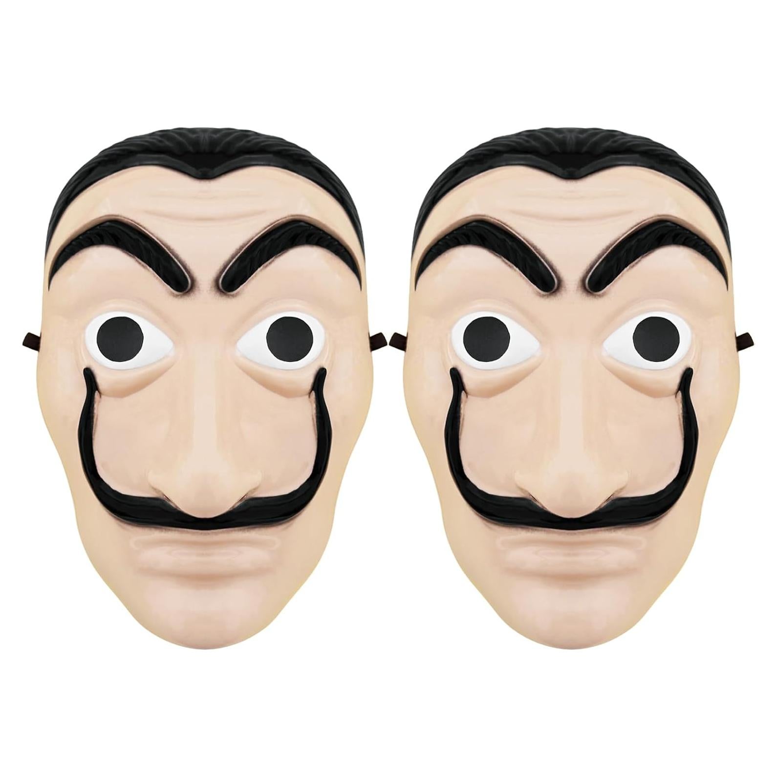 Máscaras de Robo de Dinero Salvador Dalí - 2 Piezas 16.5x25.5cm