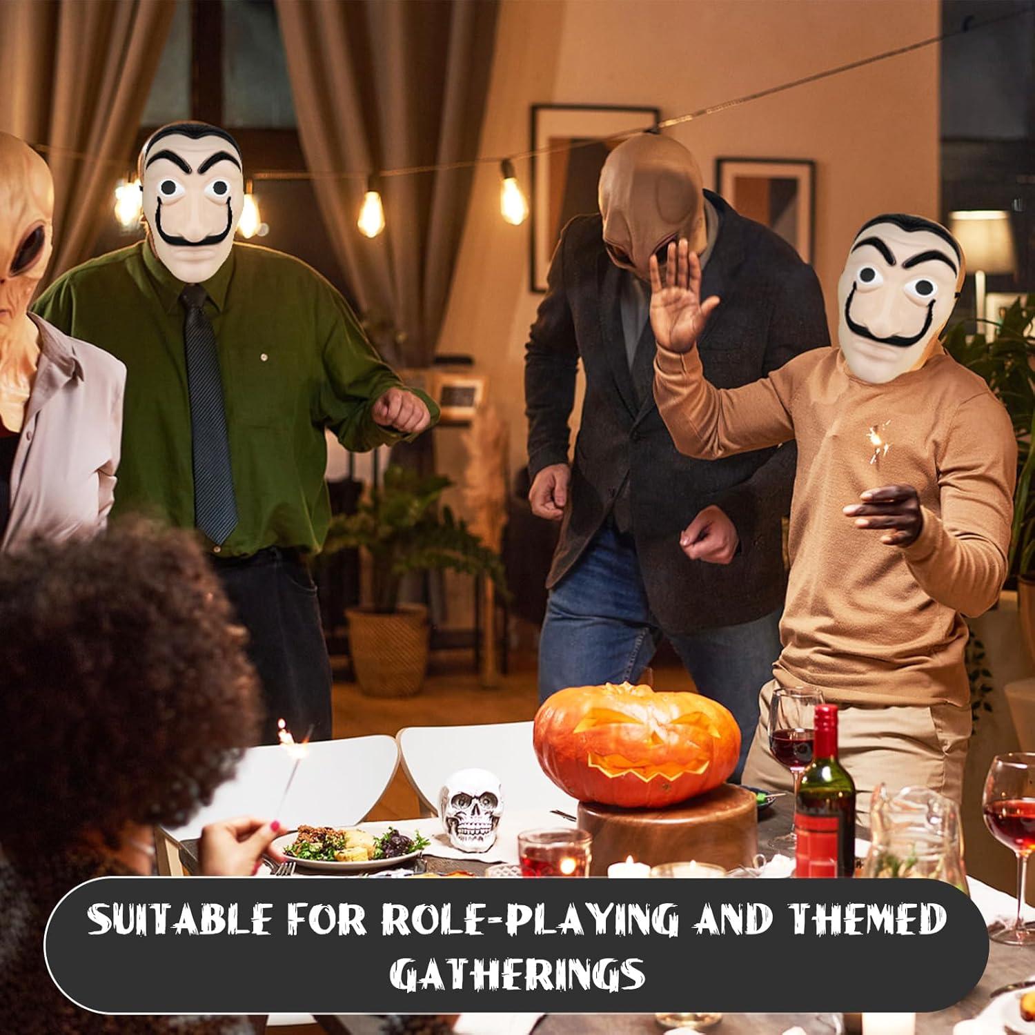 Máscaras de Robo de Dinero Salvador Dalí - 2 Piezas 16.5x25.5cm