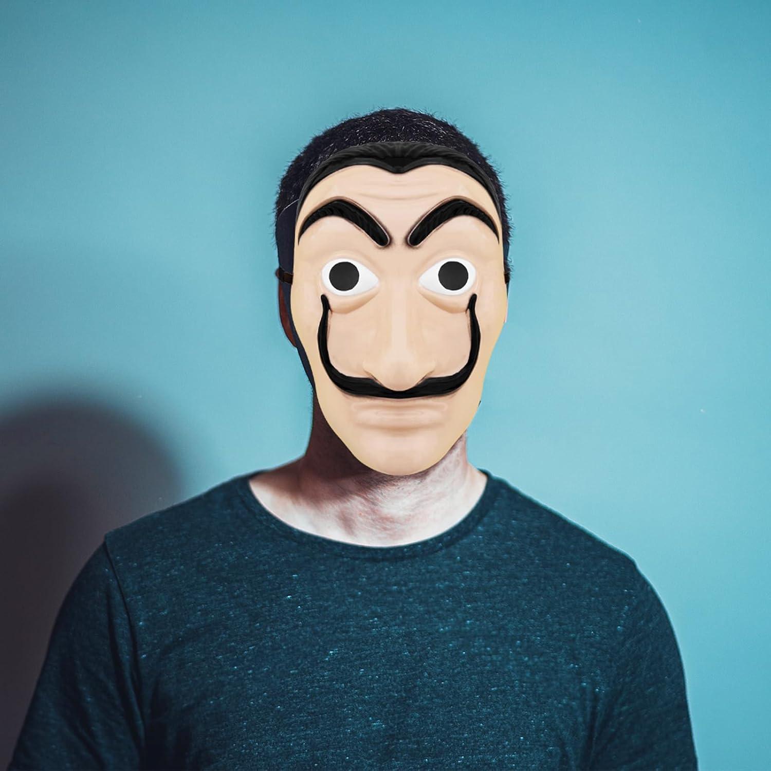 Máscaras de Robo de Dinero Salvador Dalí - 2 Piezas 16.5x25.5cm