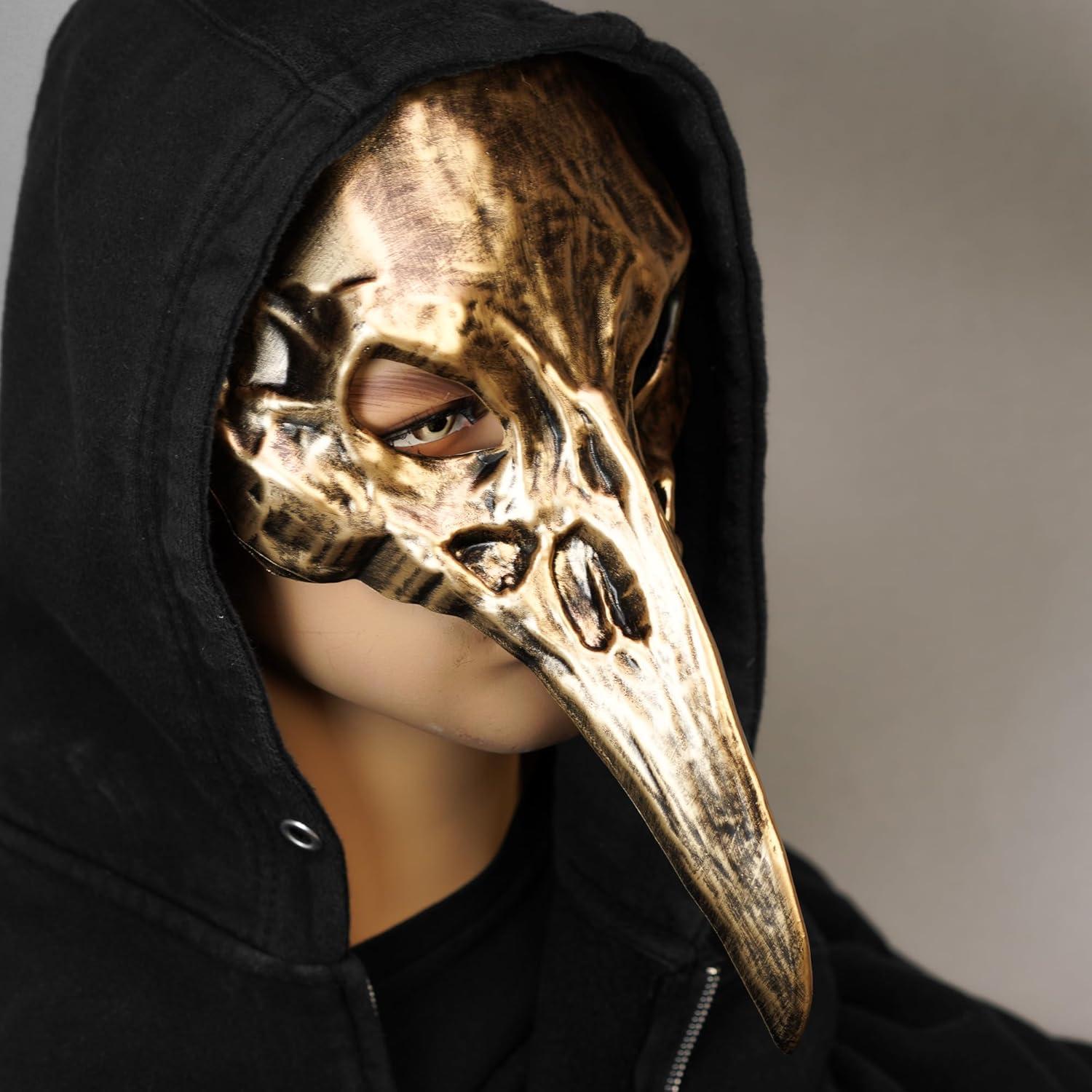 Máscara de Doctor de la Peste Steampunk Cuervo Oro