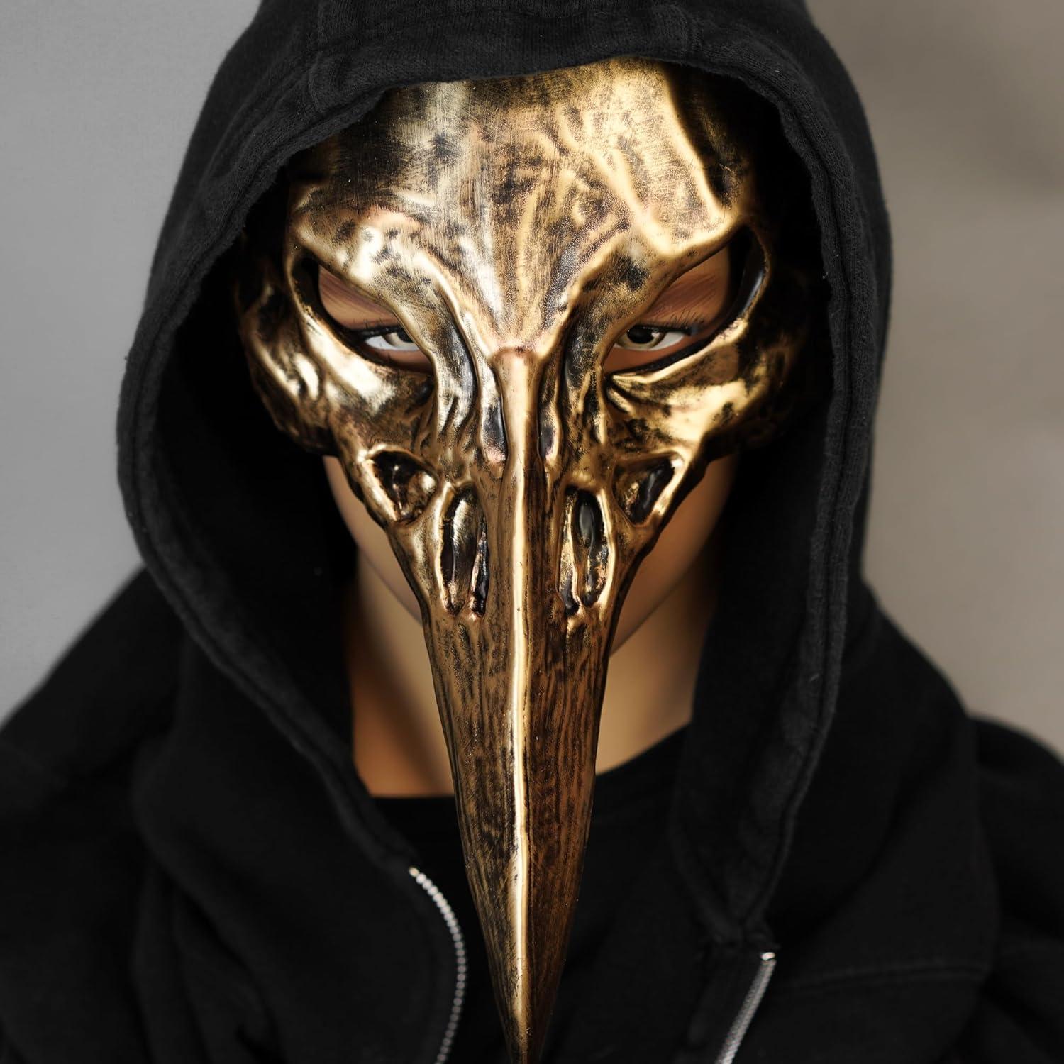 Máscara de Doctor de la Peste Steampunk Cuervo Oro