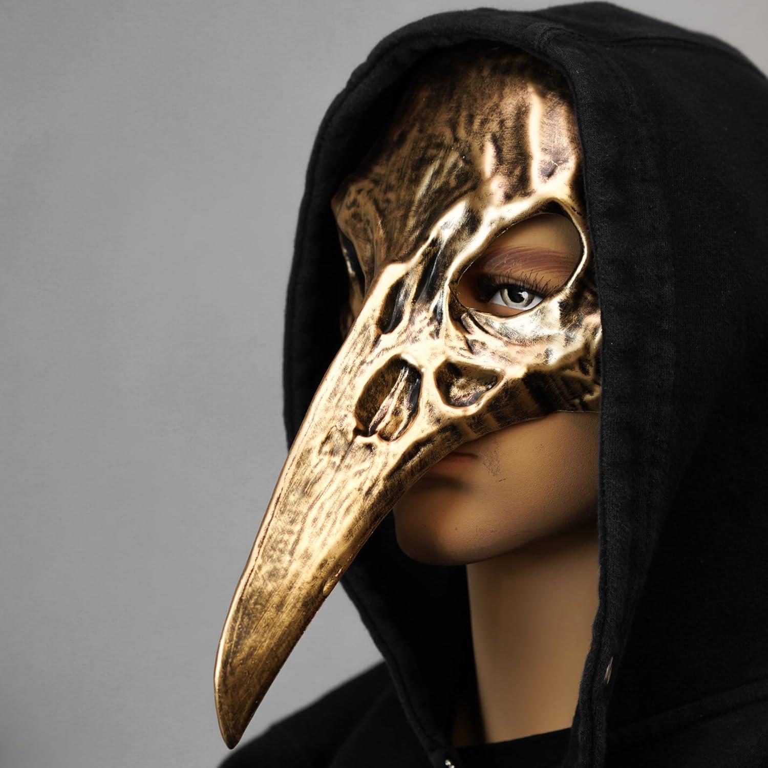 Máscara de Doctor de la Peste Steampunk Cuervo Oro