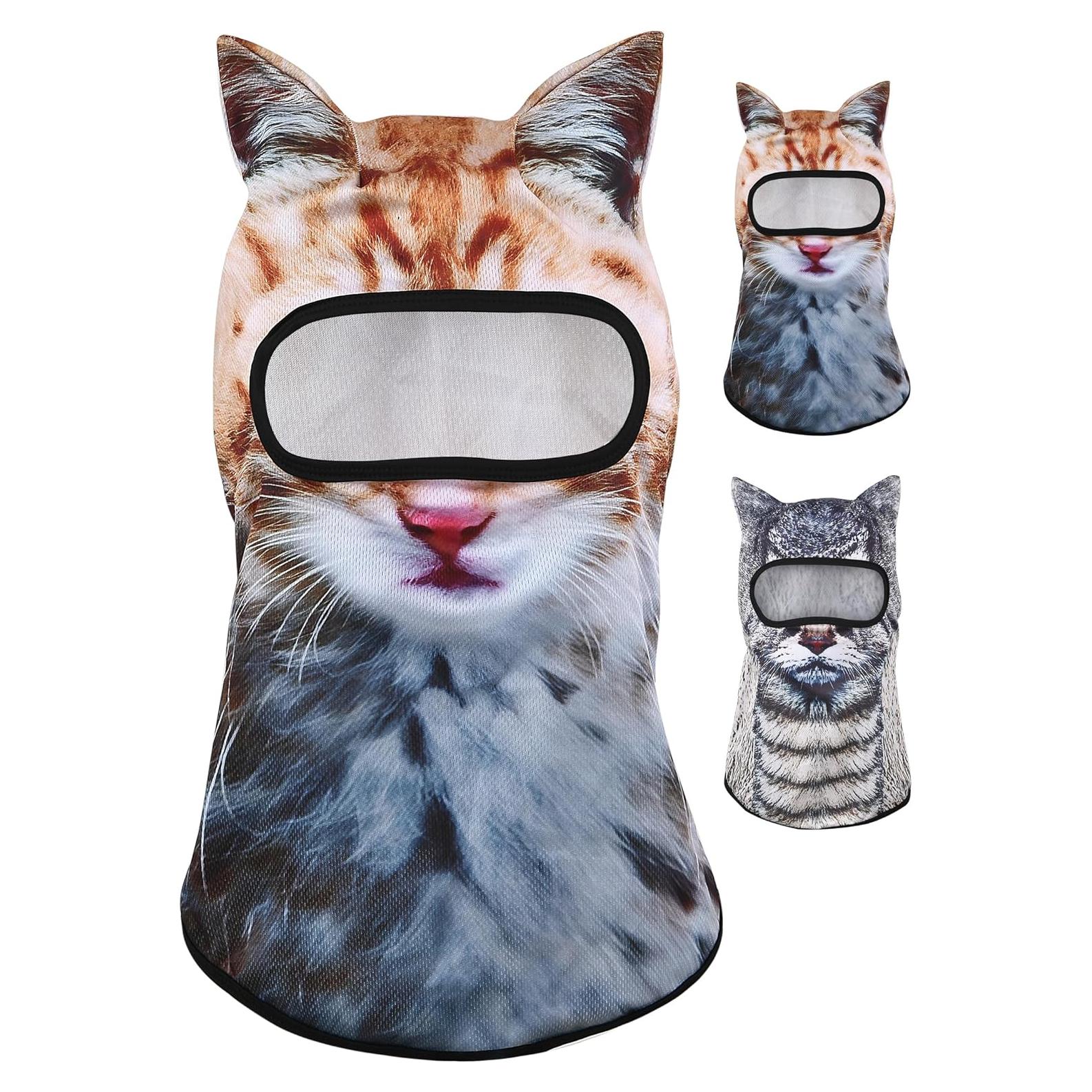 Máscara de Esquí 3D Gato Sheisty Amarillo para Mujeres