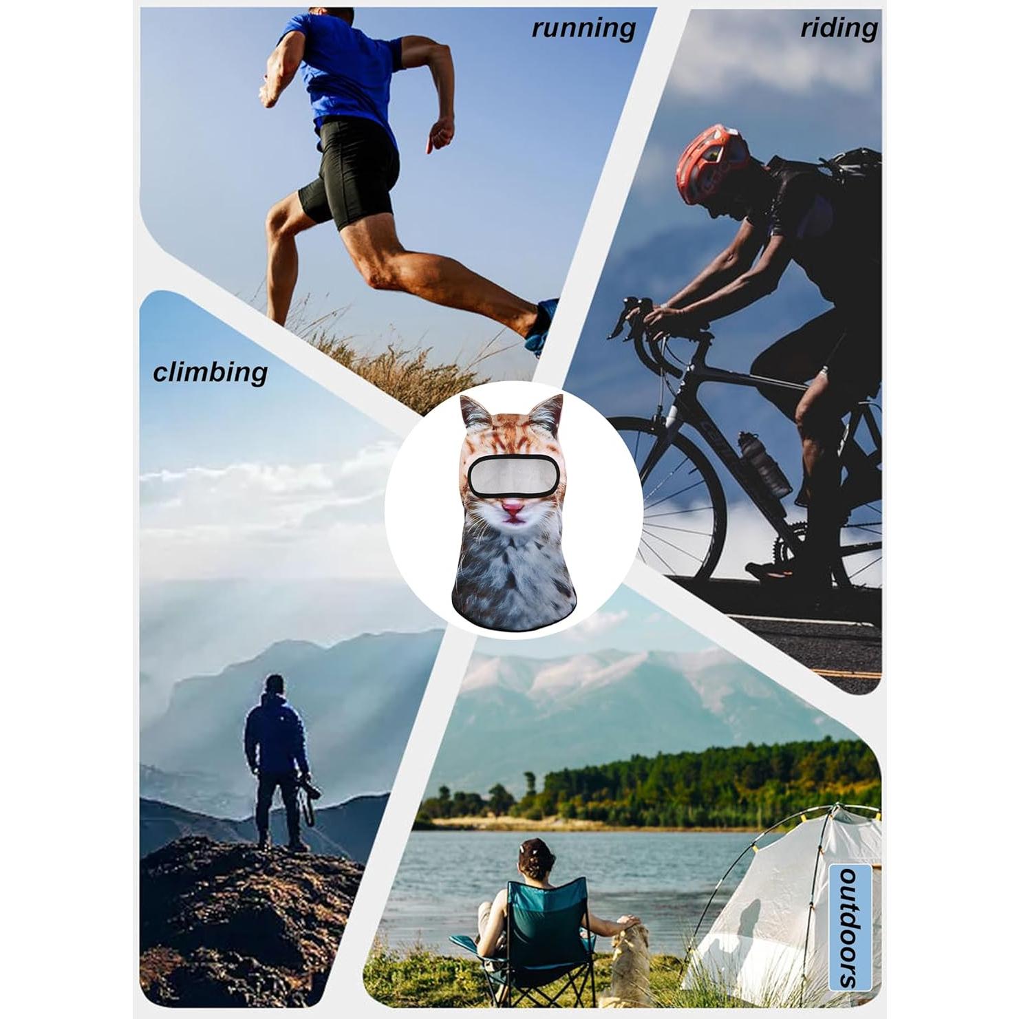 Máscara de Esquí 3D Gato Sheisty Amarillo para Mujeres