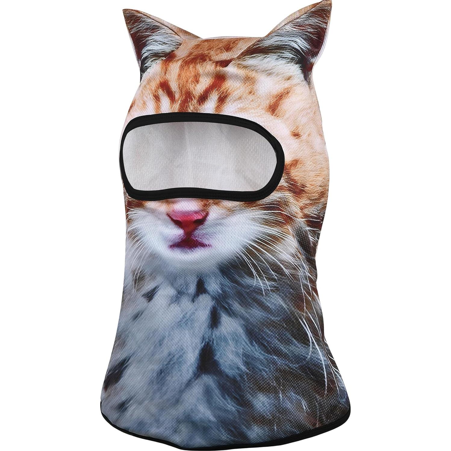 Máscara de Esquí 3D Gato Sheisty Amarillo para Mujeres