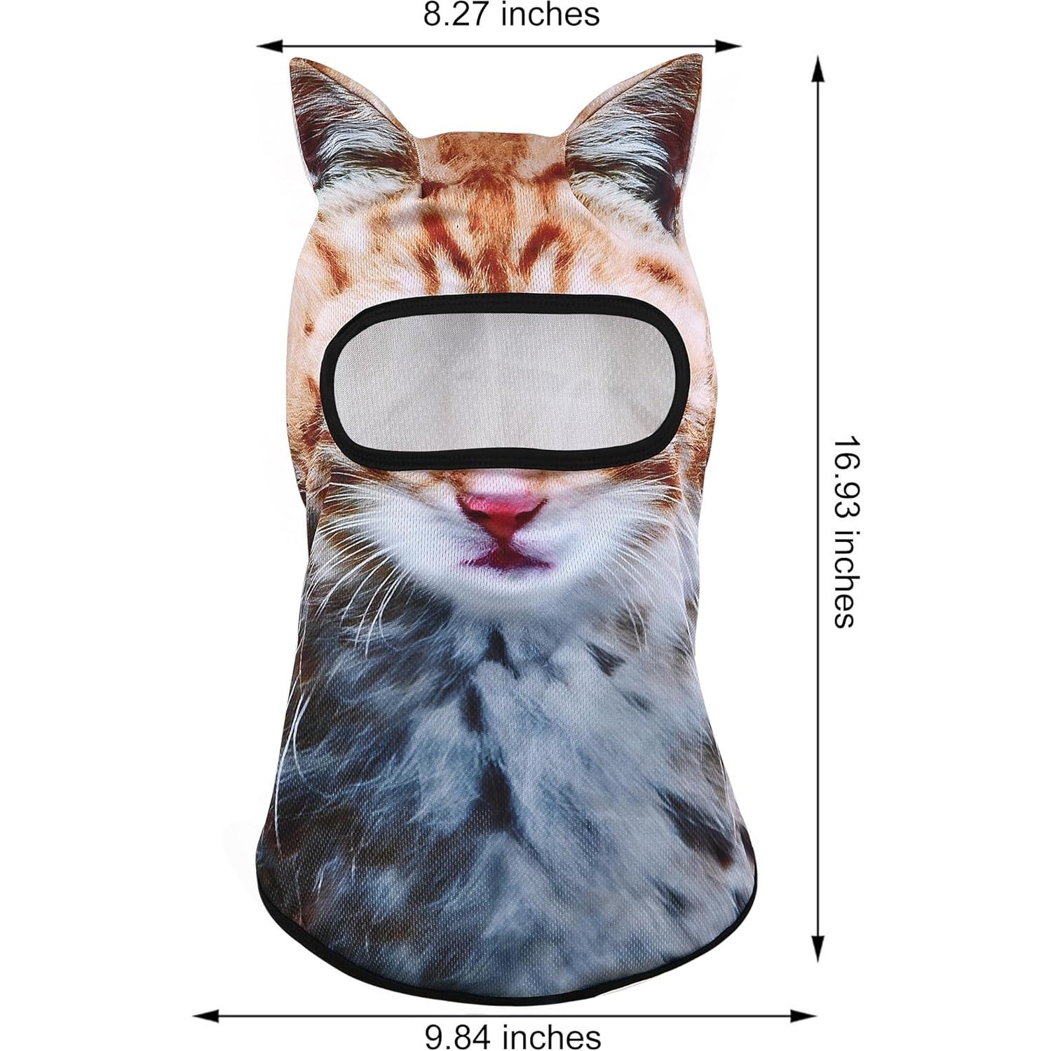 Máscara de Esquí 3D Gato Sheisty Amarillo para Mujeres