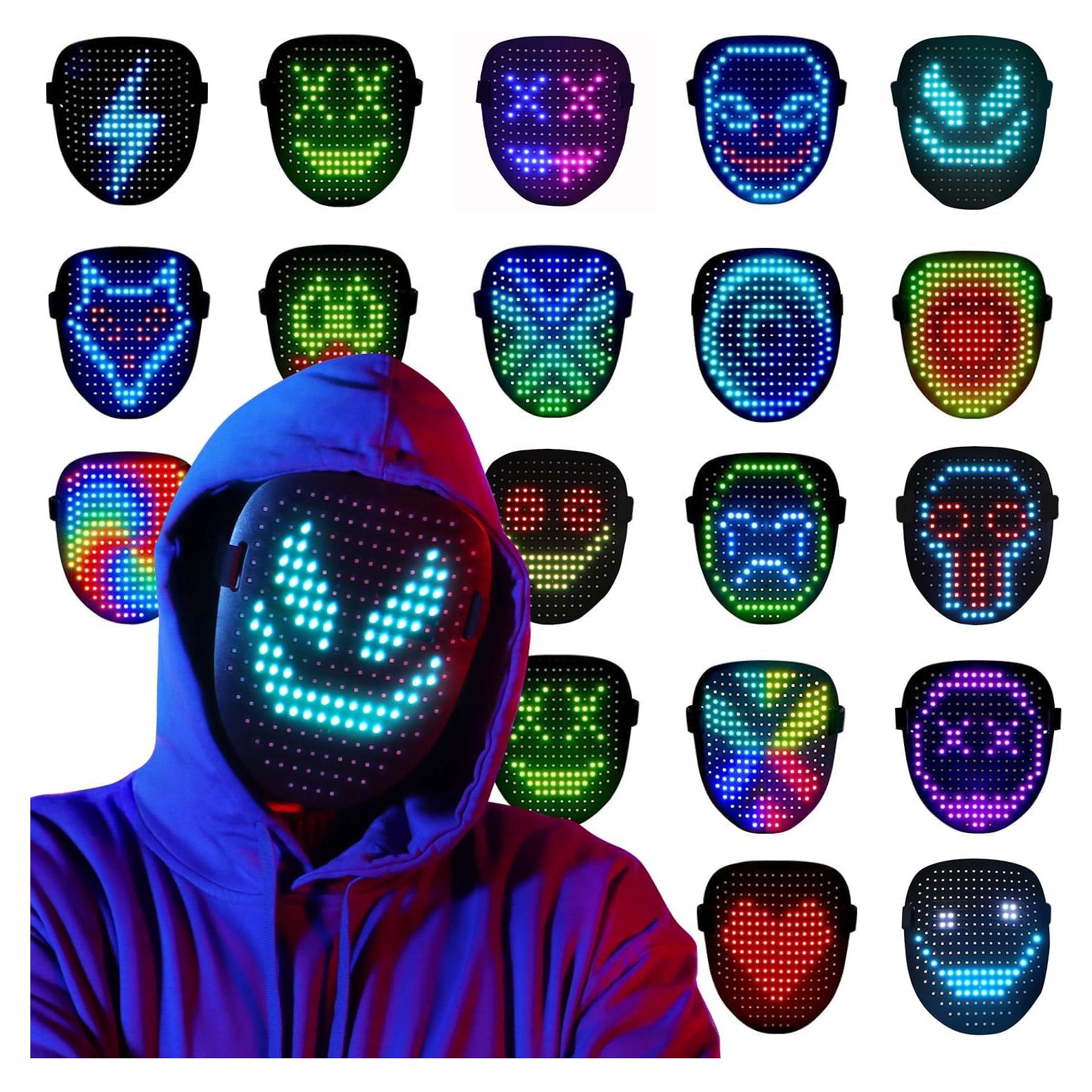 Máscara LED QAQ con Detección de Gestos y 50 Patrones