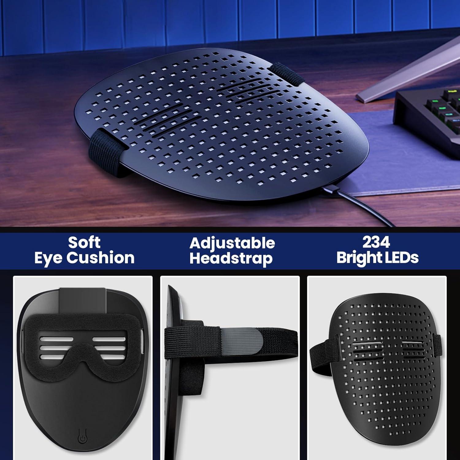 Máscara LED QAQ con Detección de Gestos y 50 Patrones