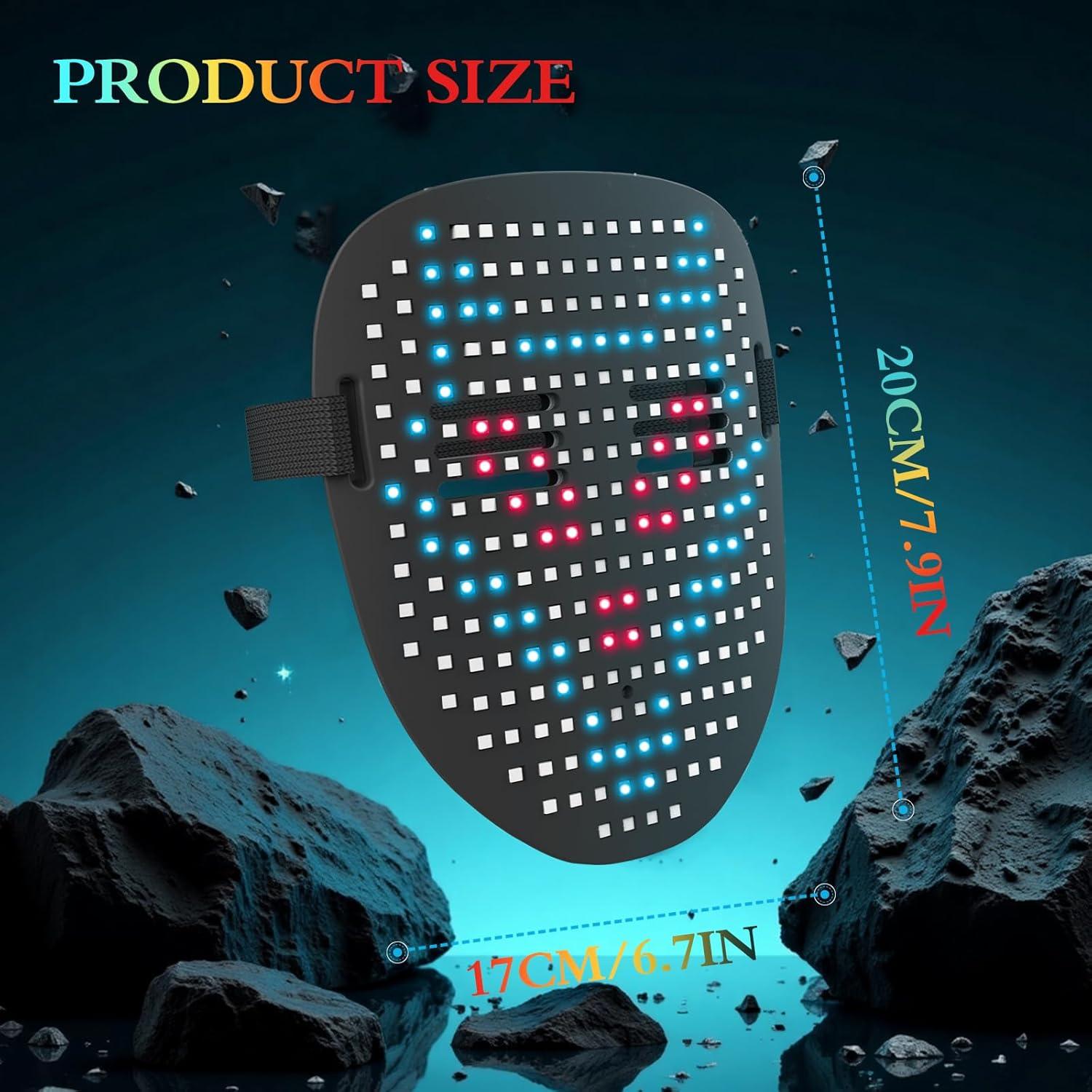 Máscara LED Transformadora con Detección de Gestos - Recargable