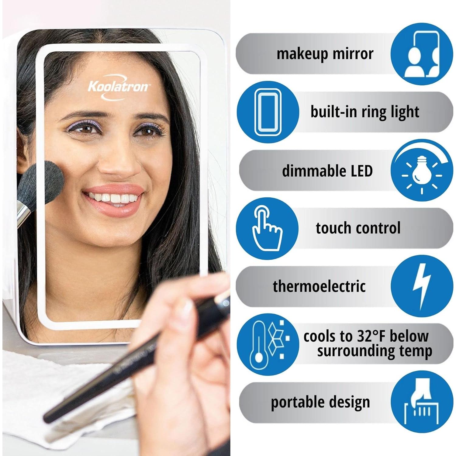 Refrigerador de Cosméticos Koolatron COSM6 6L con Espejo LED