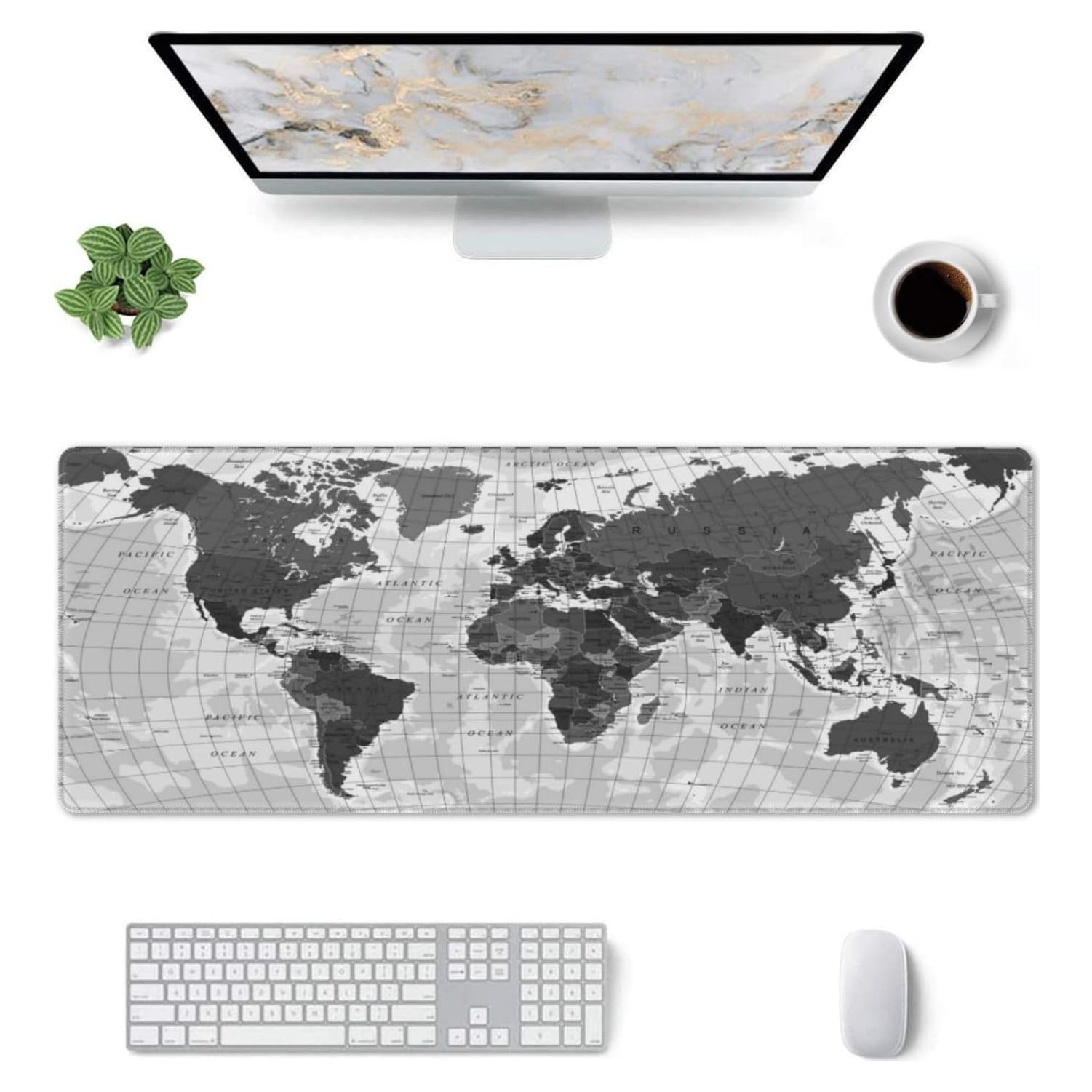 Alfombrilla de Ratón Grande AZJINCOS Mapa del Mundo 800x300mm