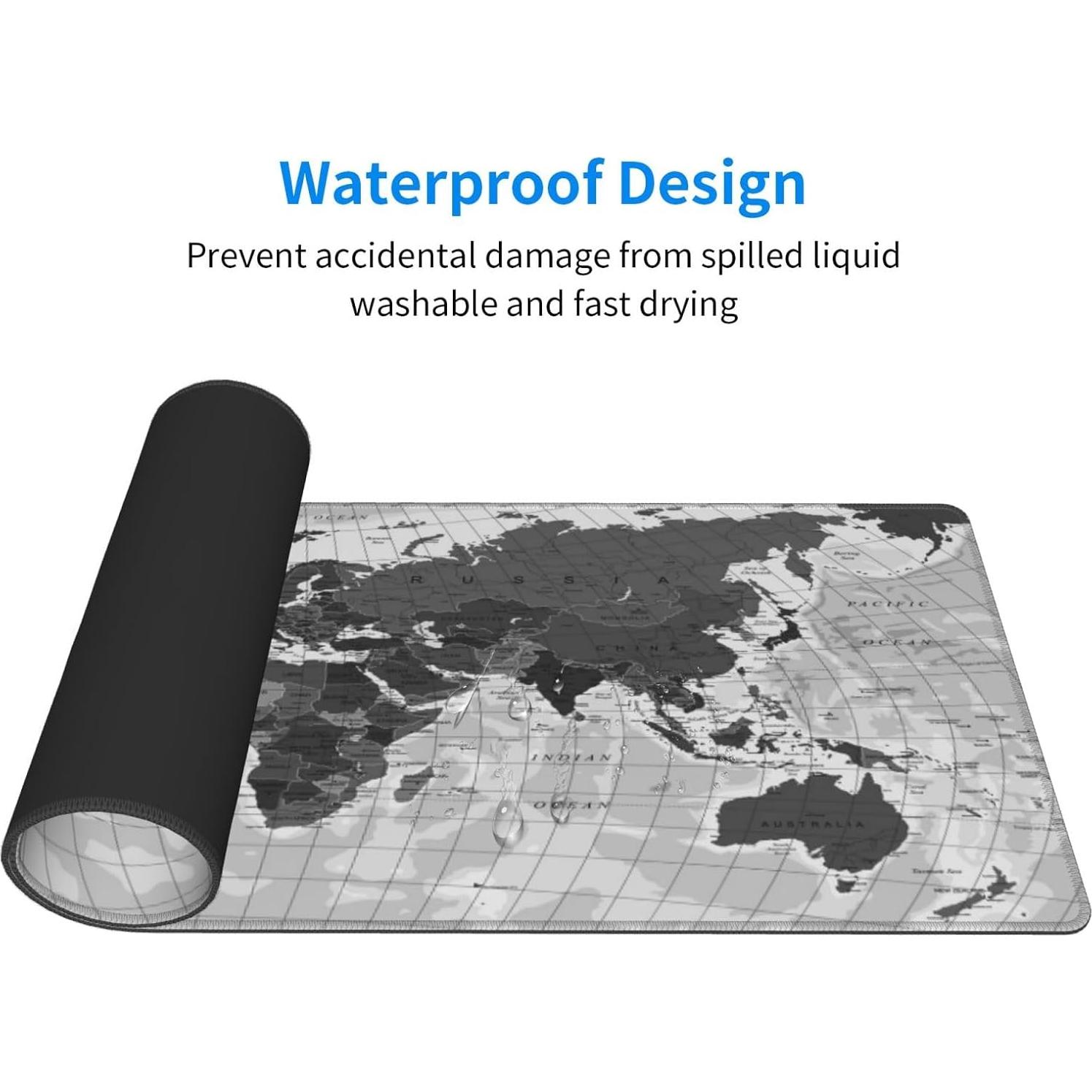Alfombrilla de Ratón Grande AZJINCOS Mapa del Mundo 800x300mm