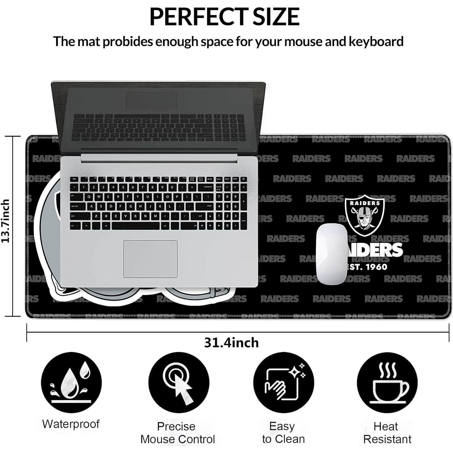 Alfombrilla de Ratón Grande Malogtan 800mm x 300mm Fútbol