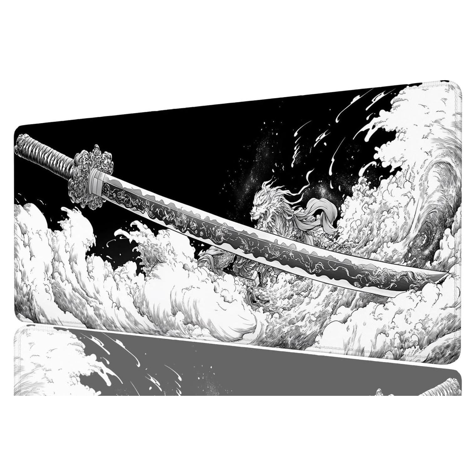 Alfombrilla de Ratón Grande MZCSDONG Espada Samurai 80x30 cm