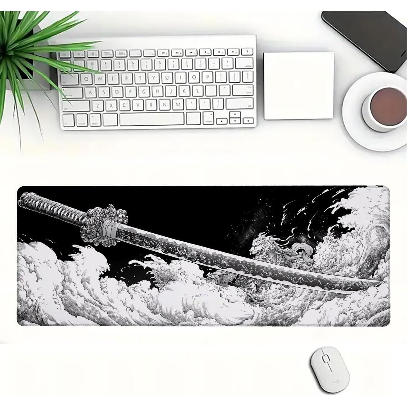 Alfombrilla de Ratón Grande MZCSDONG Espada Samurai 80x30 cm