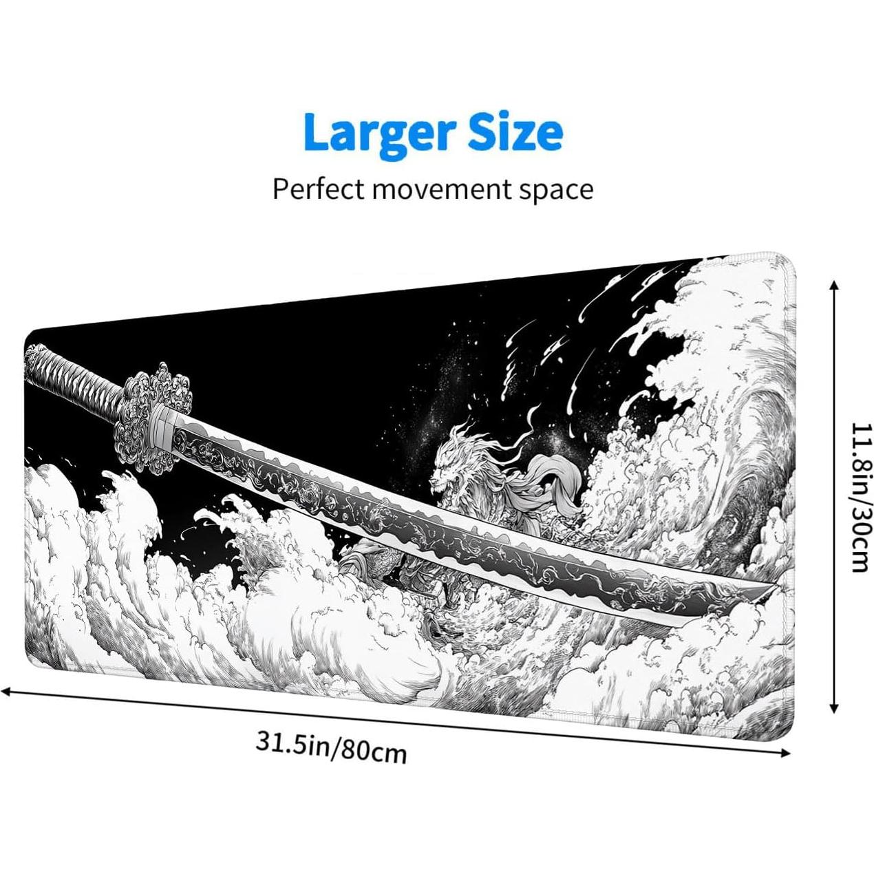 Alfombrilla de Ratón Grande MZCSDONG Espada Samurai 80x30 cm