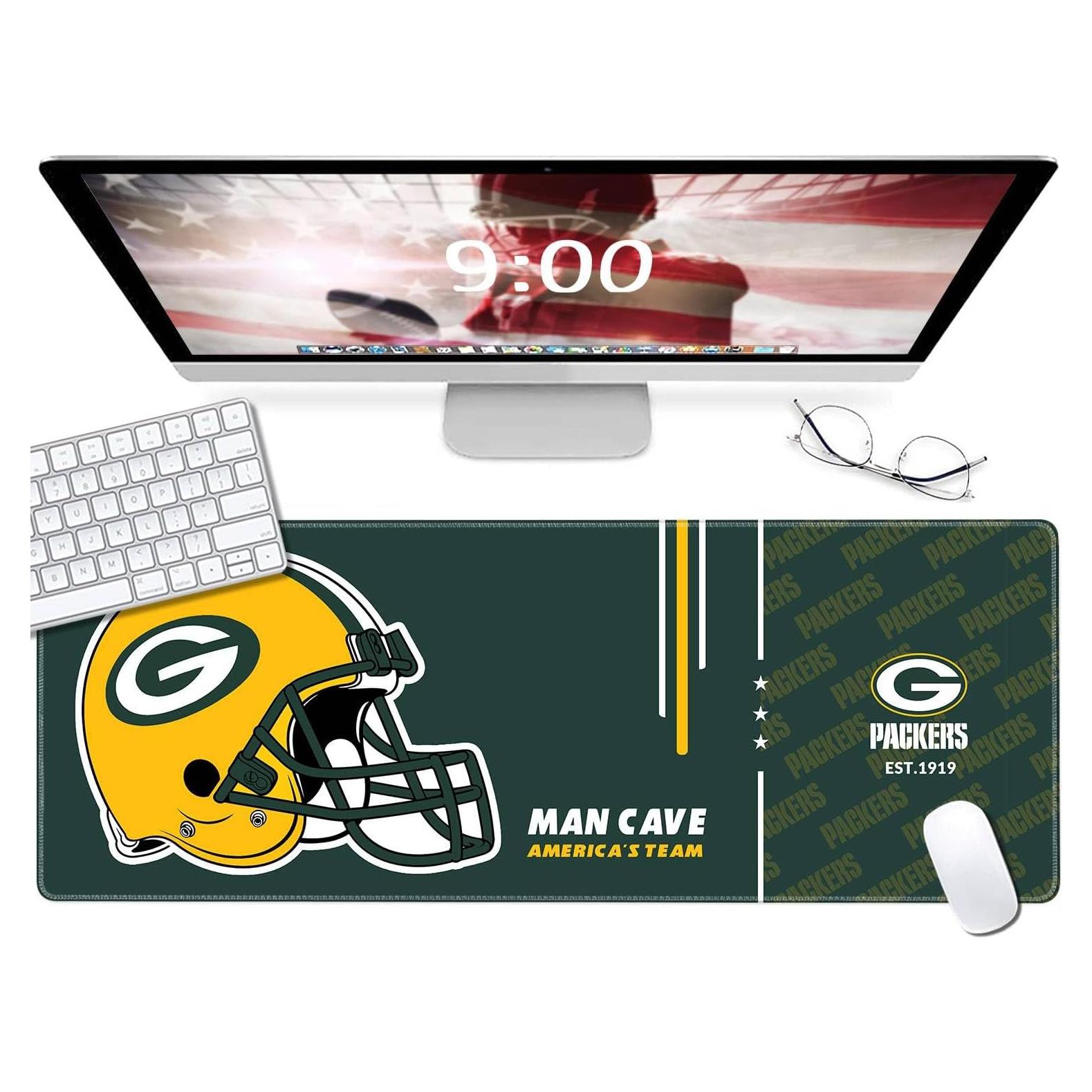 Alfombrilla de Ratón Grande AYYQHC 80x30 cm Verde Fútbol