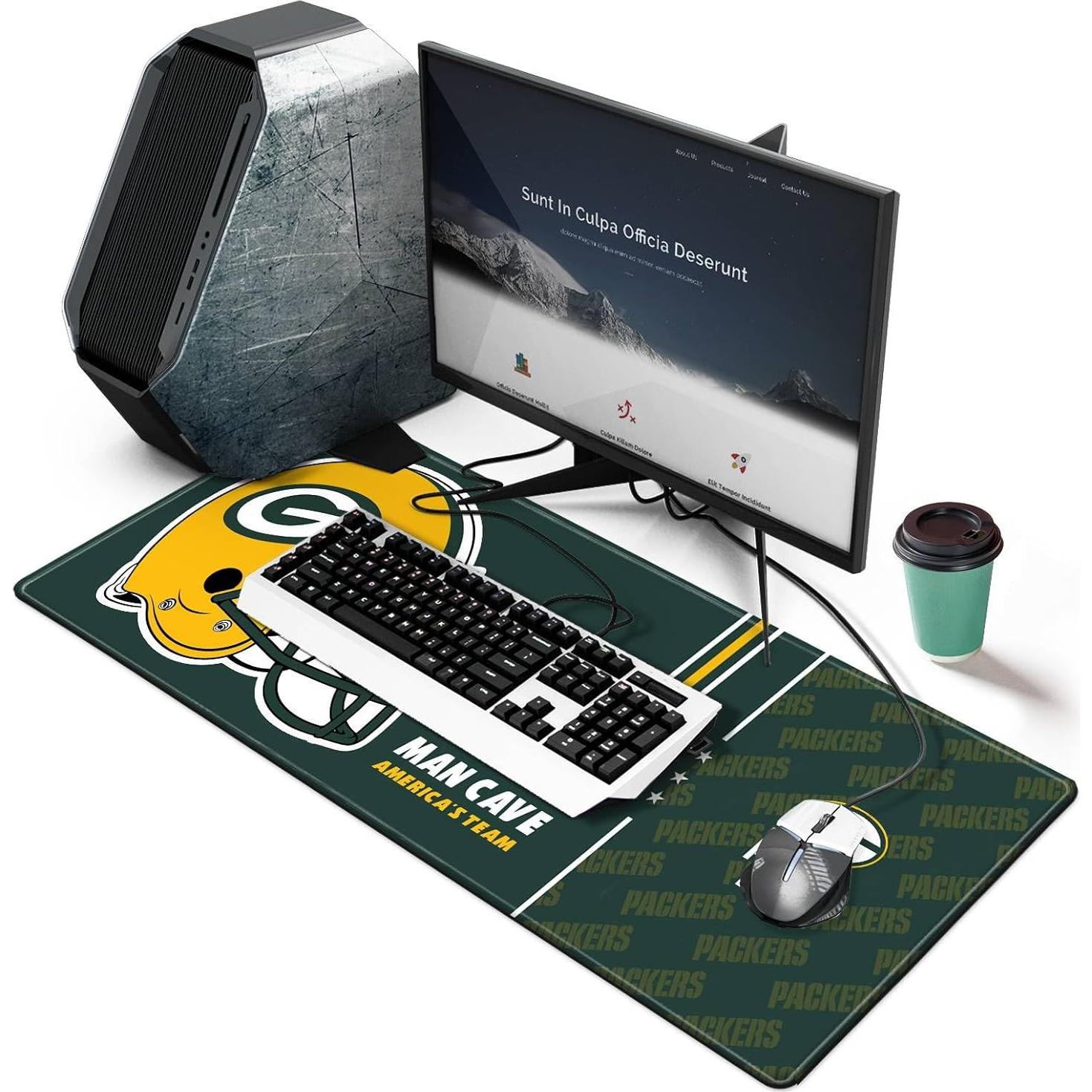 Alfombrilla de Ratón Grande AYYQHC 80x30 cm Verde Fútbol