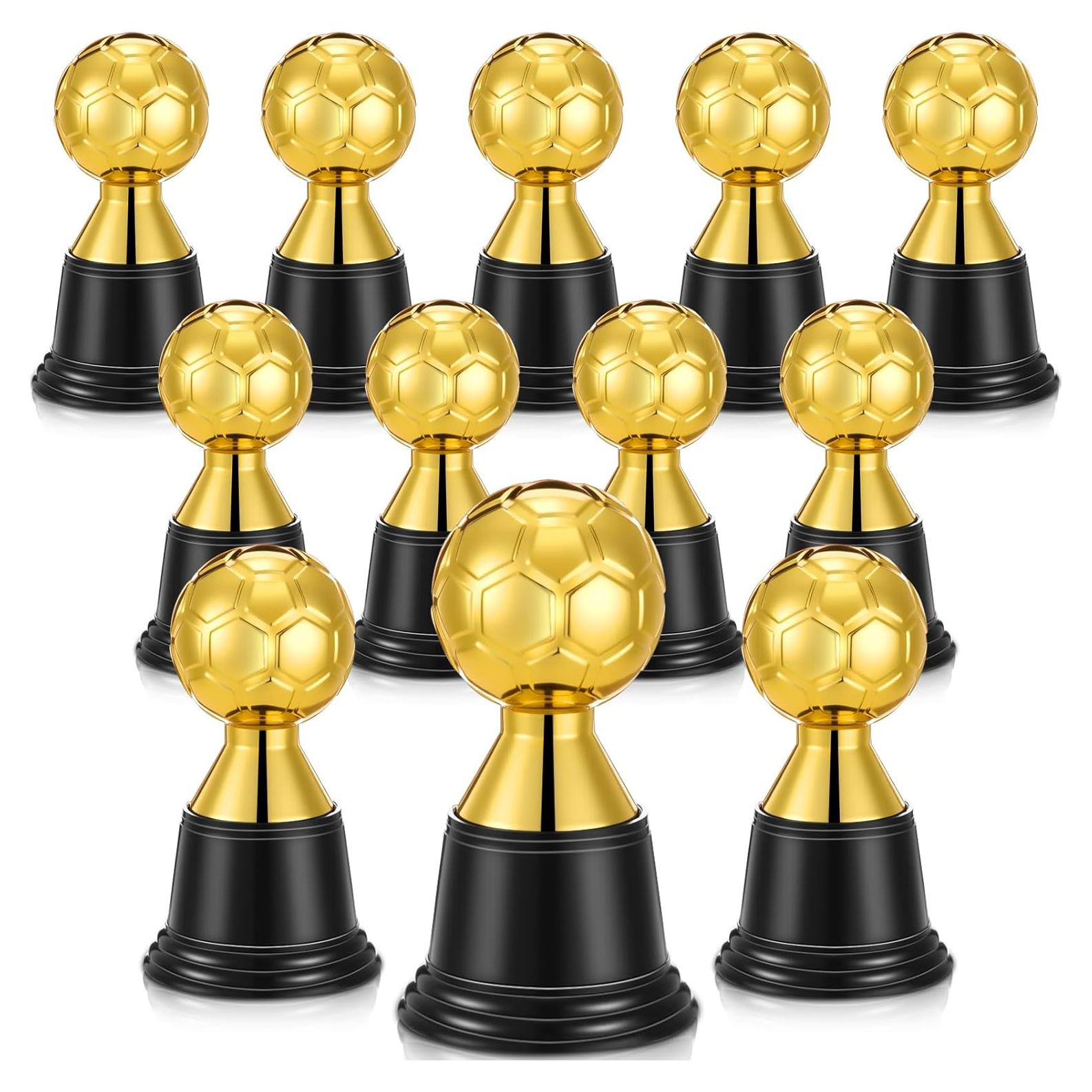 12 Mini Trofeos de Fútbol Dorados Leinuosen 11.4 cm Halloween