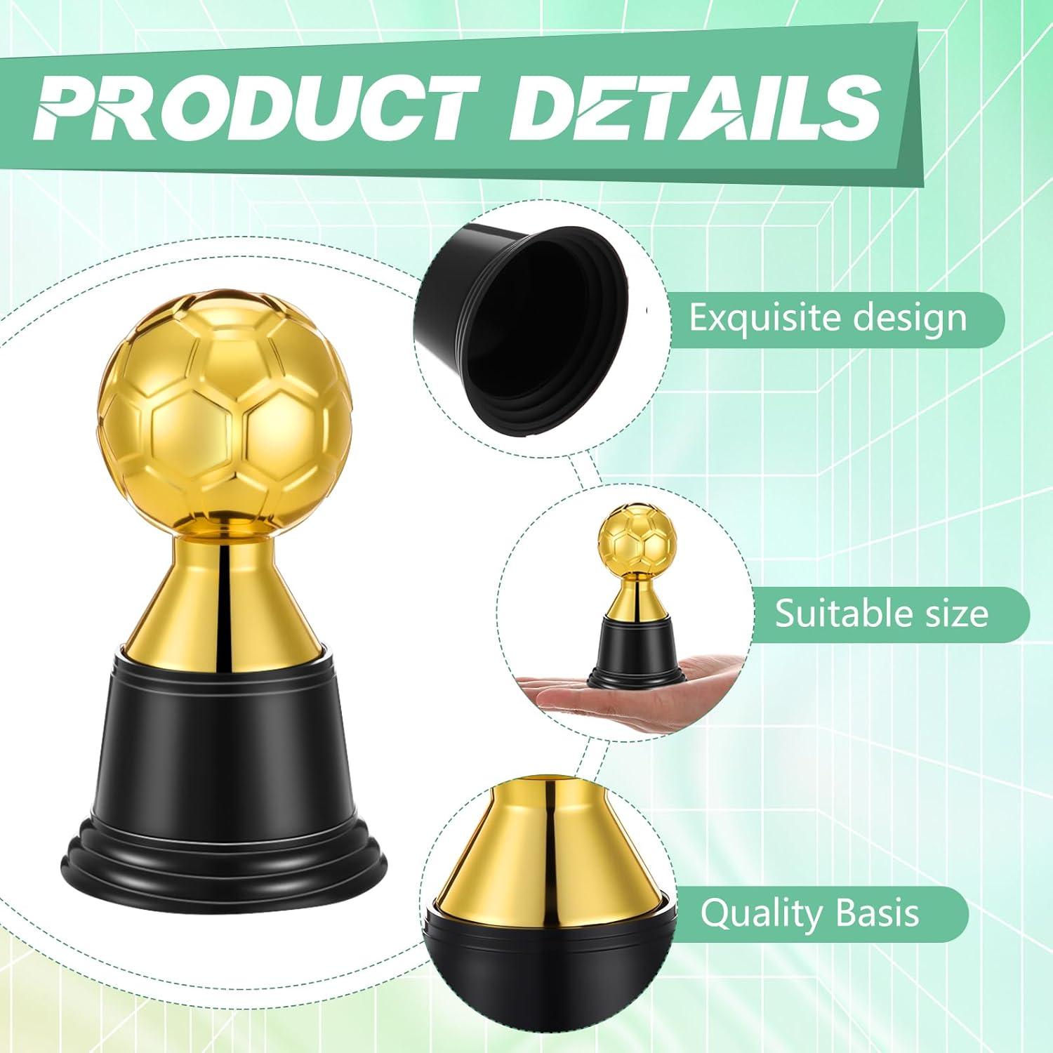 12 Mini Trofeos de Fútbol Dorados Leinuosen 11.4 cm Halloween