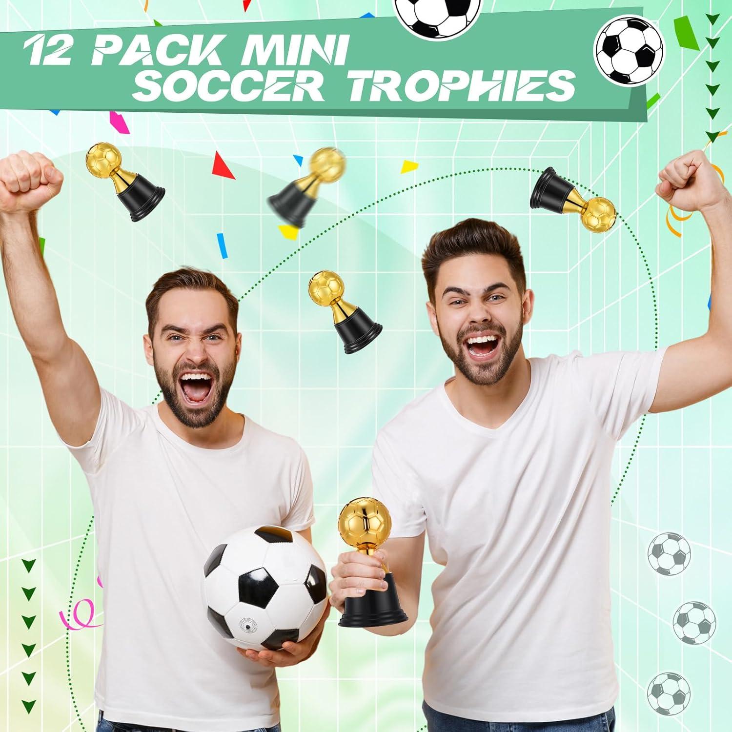 12 Mini Trofeos de Fútbol Dorados Leinuosen 11.4 cm Halloween