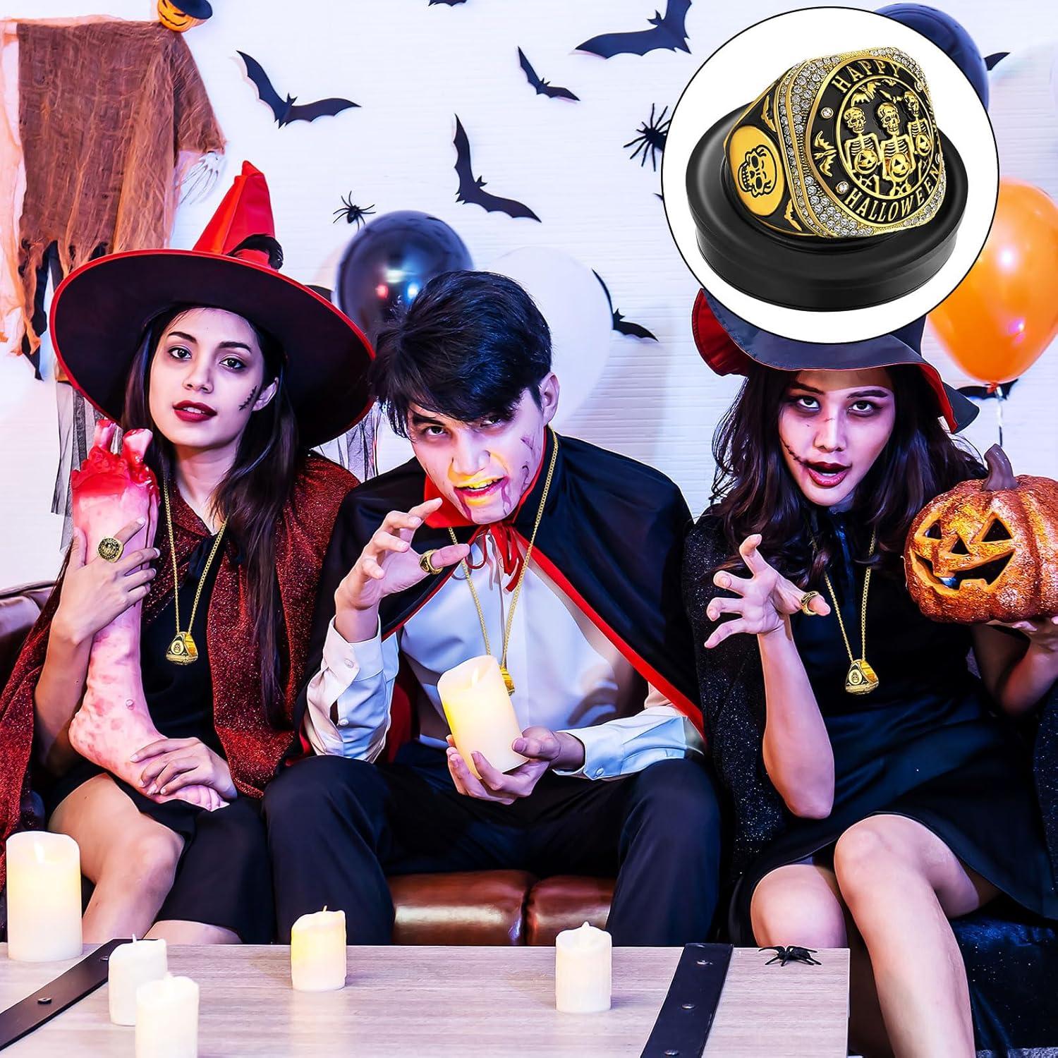 Anillos de Trofeo Halloween Highergo - 6 Piezas con Cadenas