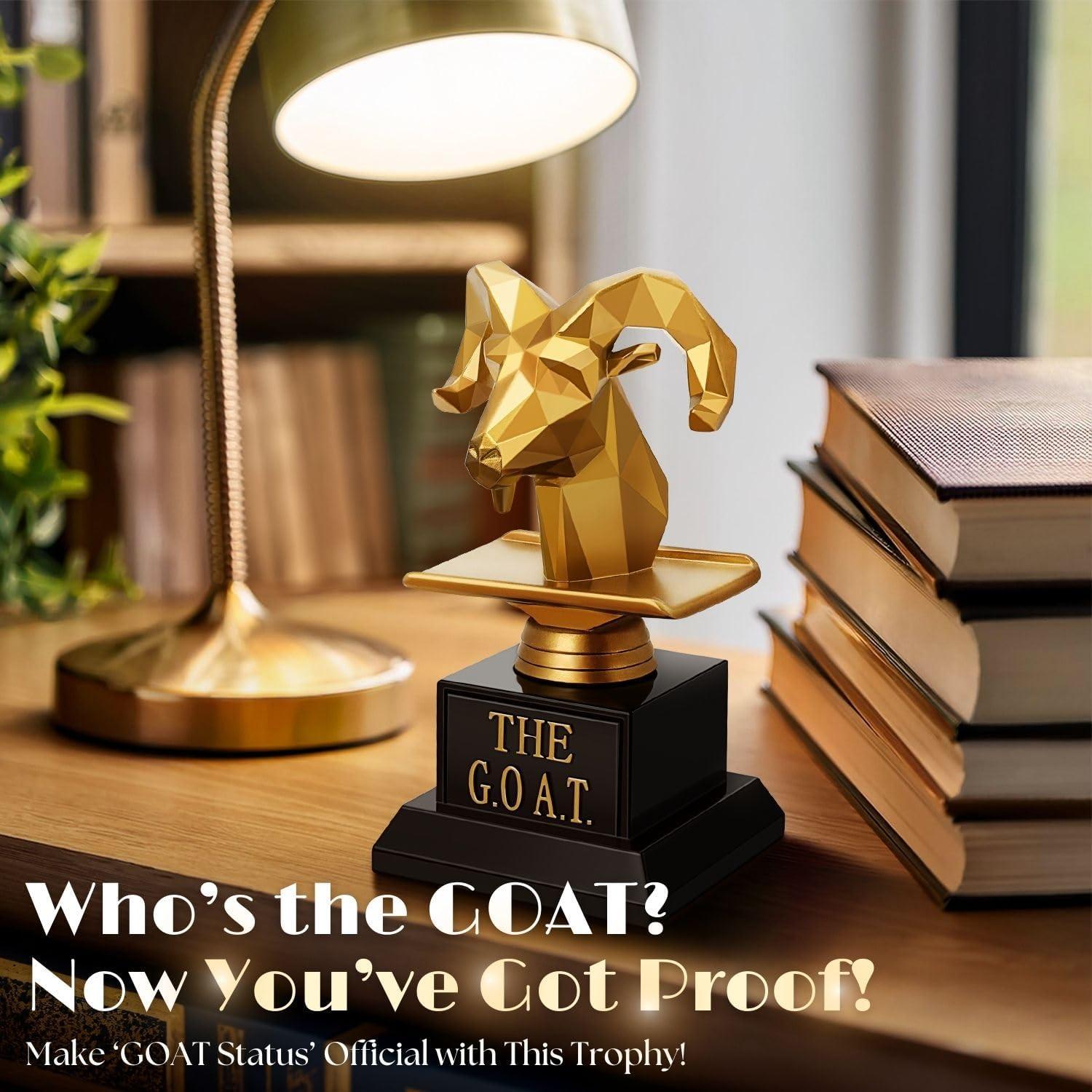 Trofeo Divertido Flexzion G.O.A.T. con Estatua de Cabra