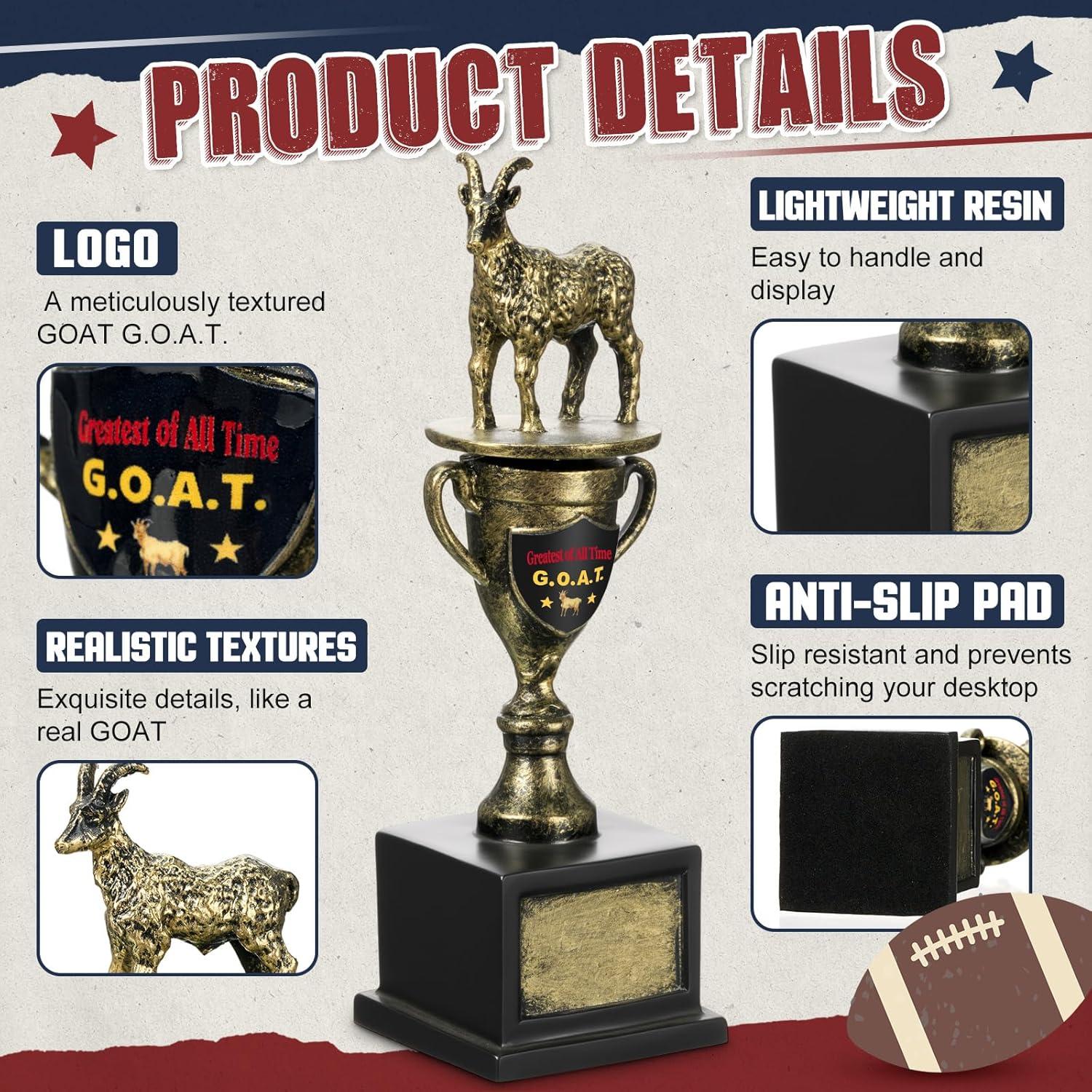 Trofeo de Fútbol Fantasía Tondiamo Cabra Dorado 17.2 cm