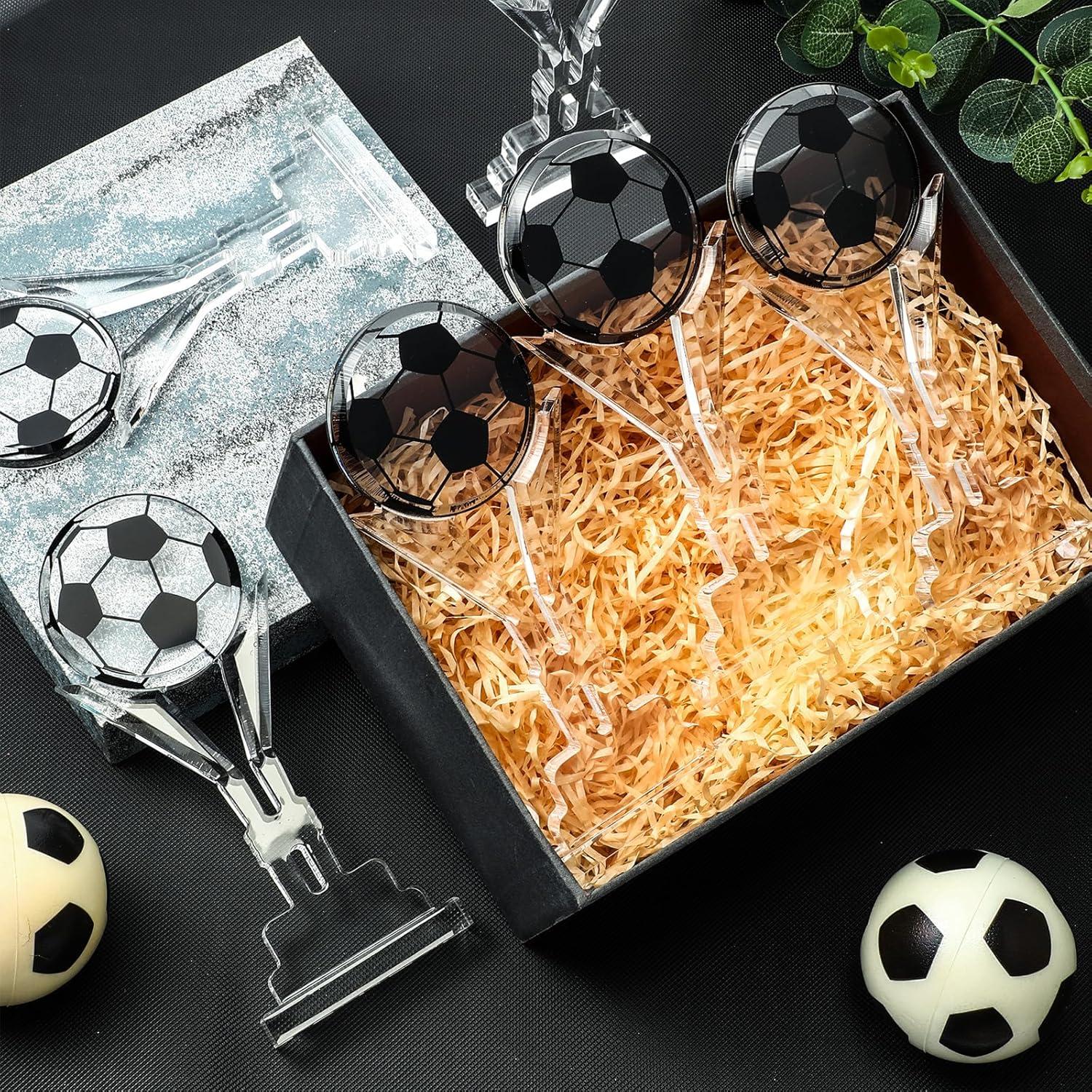 6 Trofeos de Acrílico Fútbol Moucuny 17 cm Adorno Premio