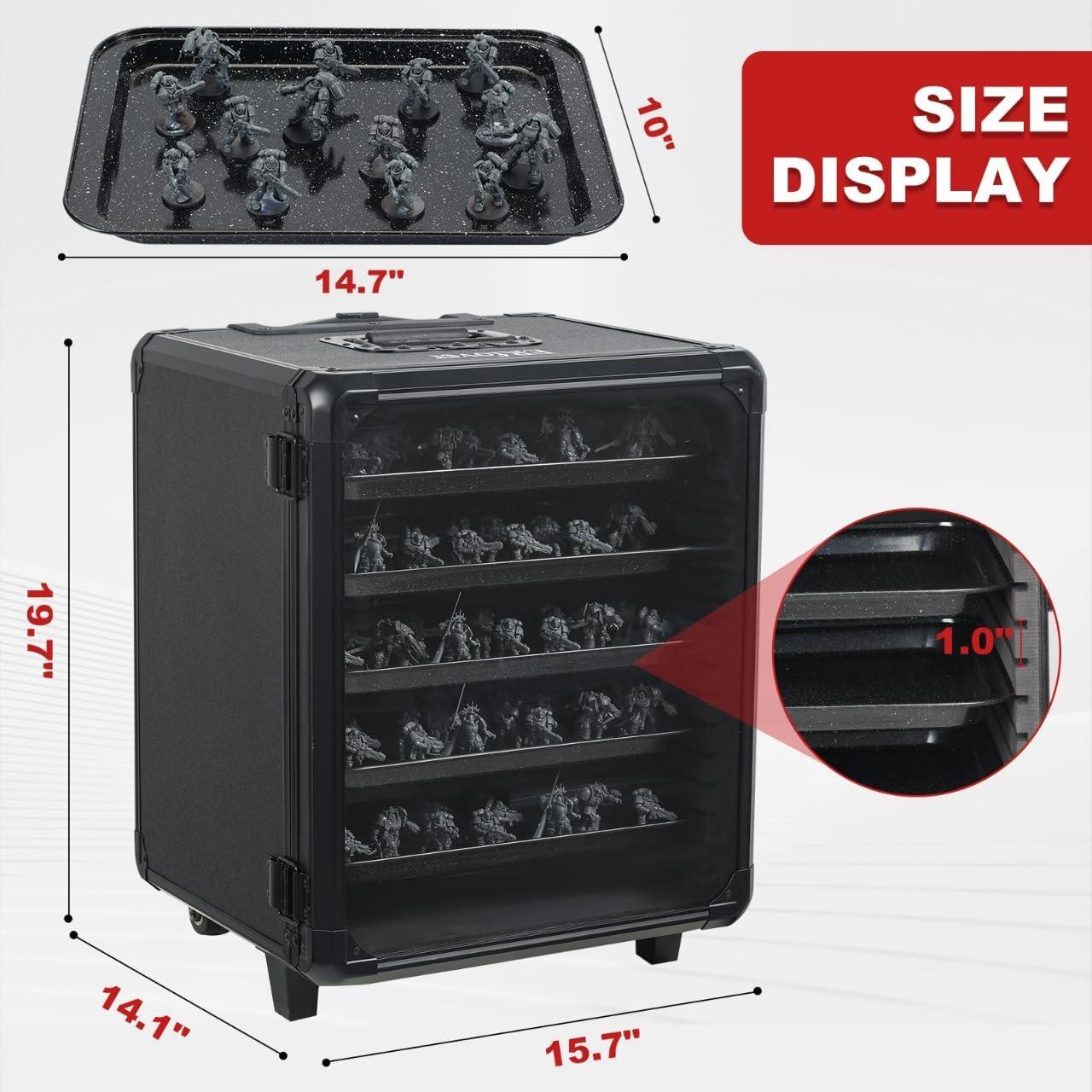 Estuche de Aluminio para Miniaturas con Cerradura y Carrito