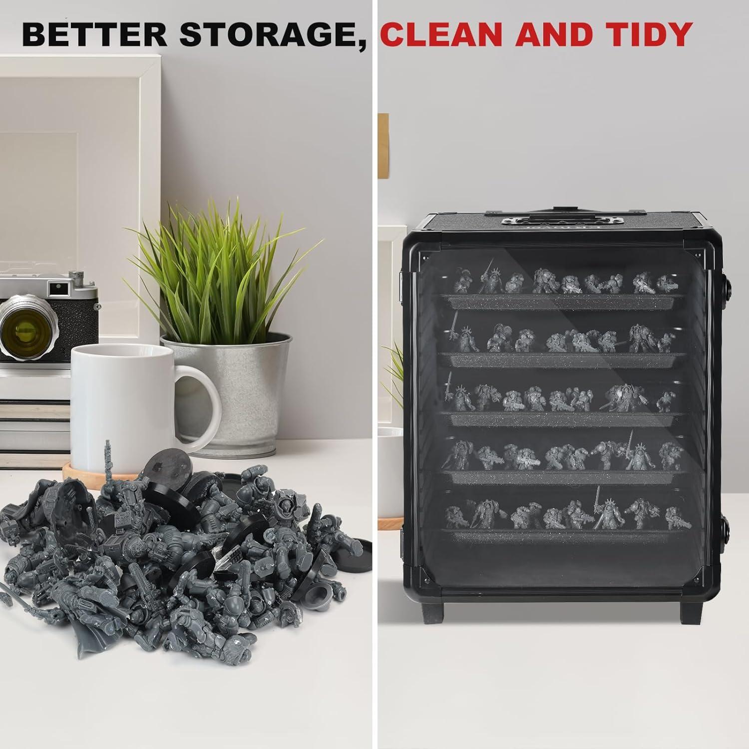 Estuche de Aluminio para Miniaturas con Cerradura y Carrito