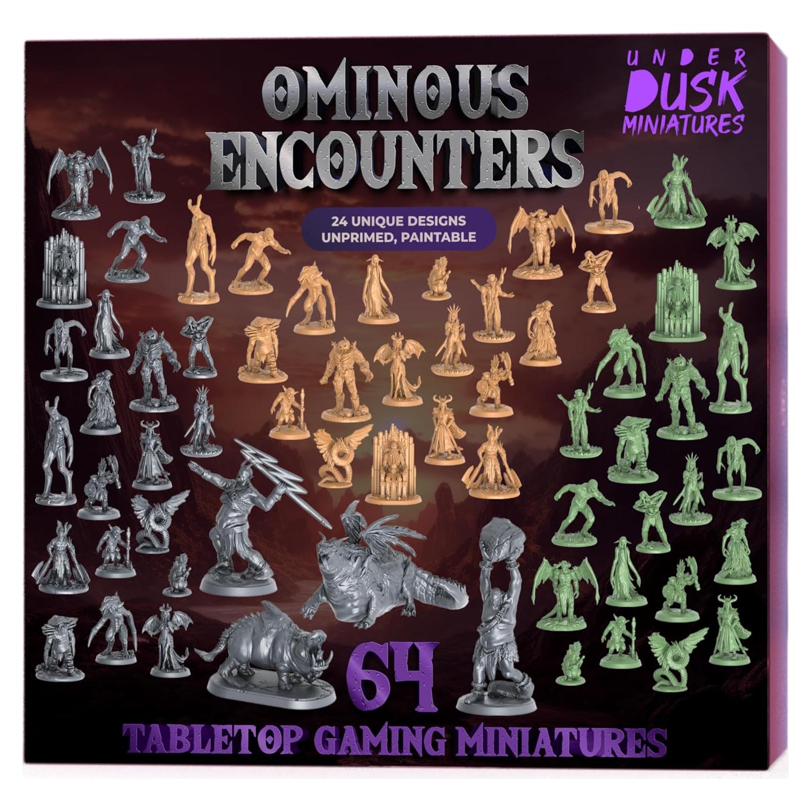 Miniaturas de Tabletop Underdusk - 64 Figuras D&D y RPGs