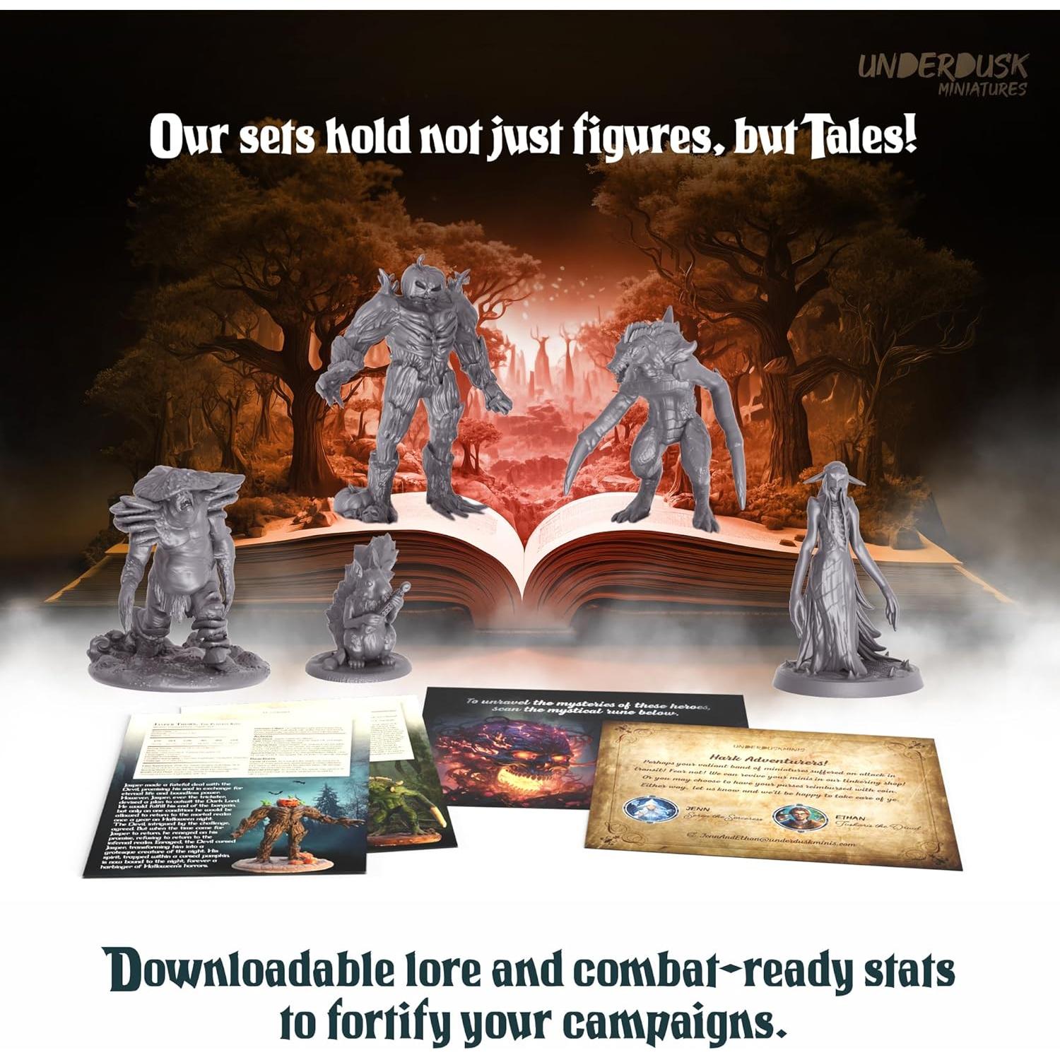 Miniaturas de Tabletop Underdusk - 64 Figuras D&D y RPGs