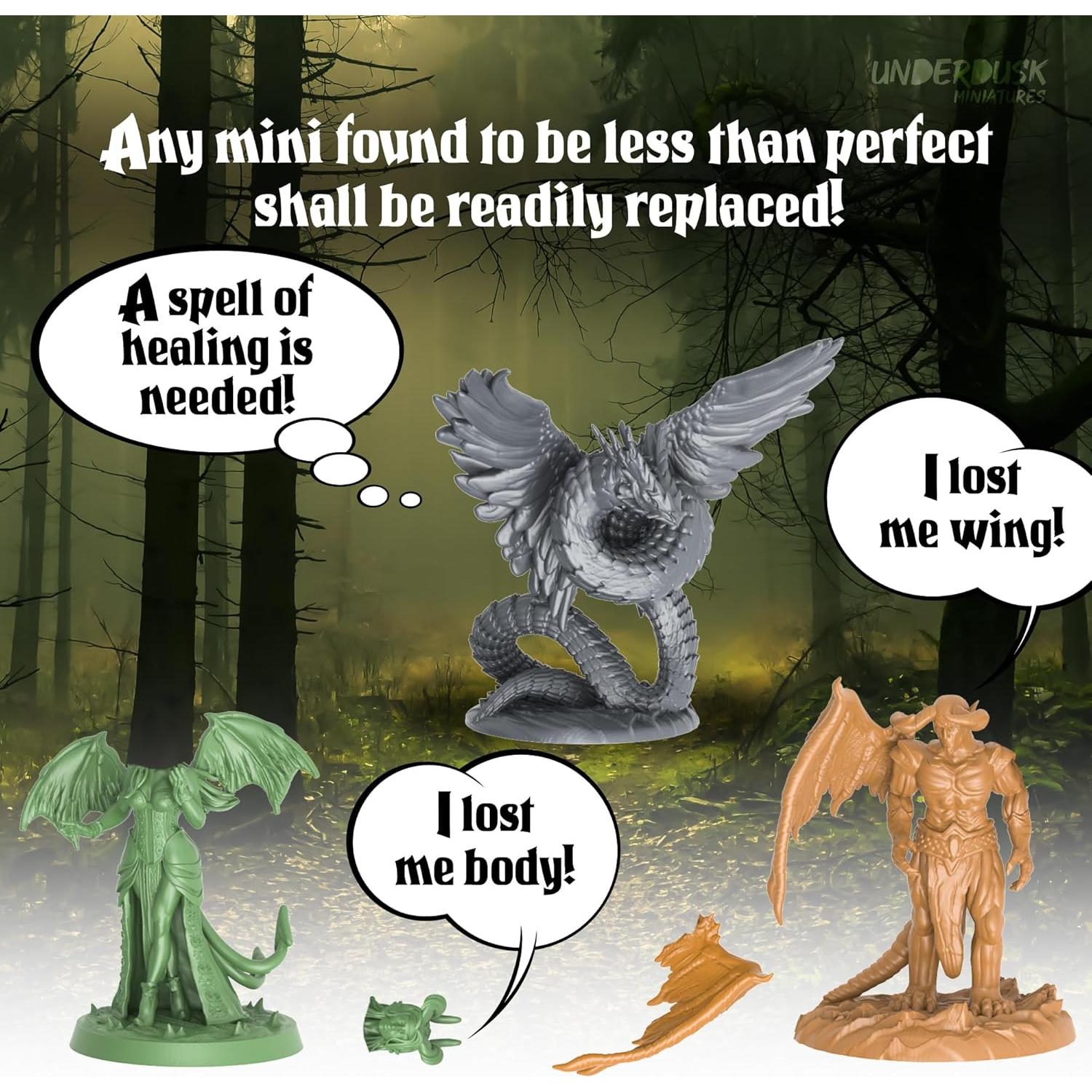 Miniaturas de Tabletop Underdusk - 64 Figuras D&D y RPGs