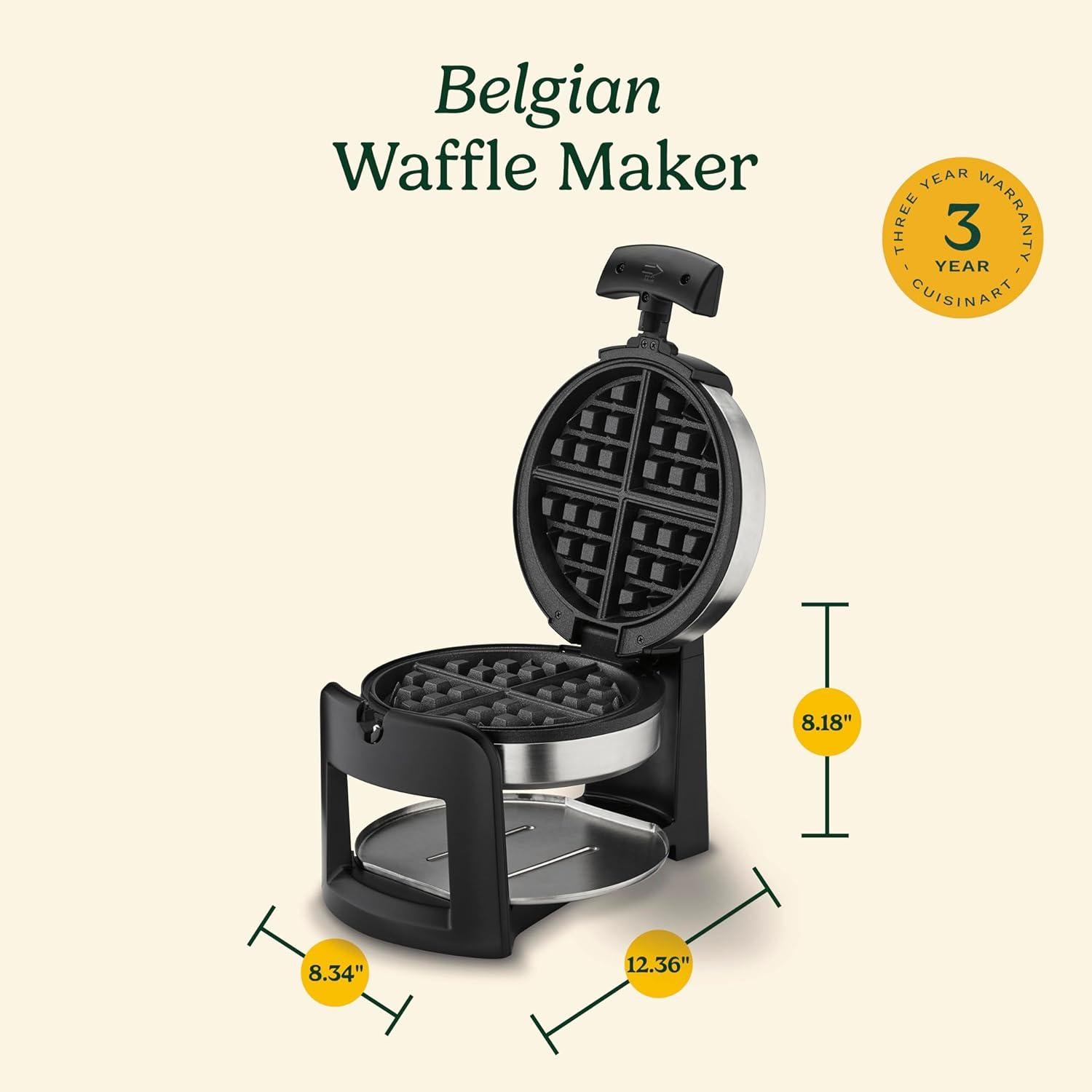 Cuisinart Maker de Waffles Belgas Invertido 2,54 cm Negro