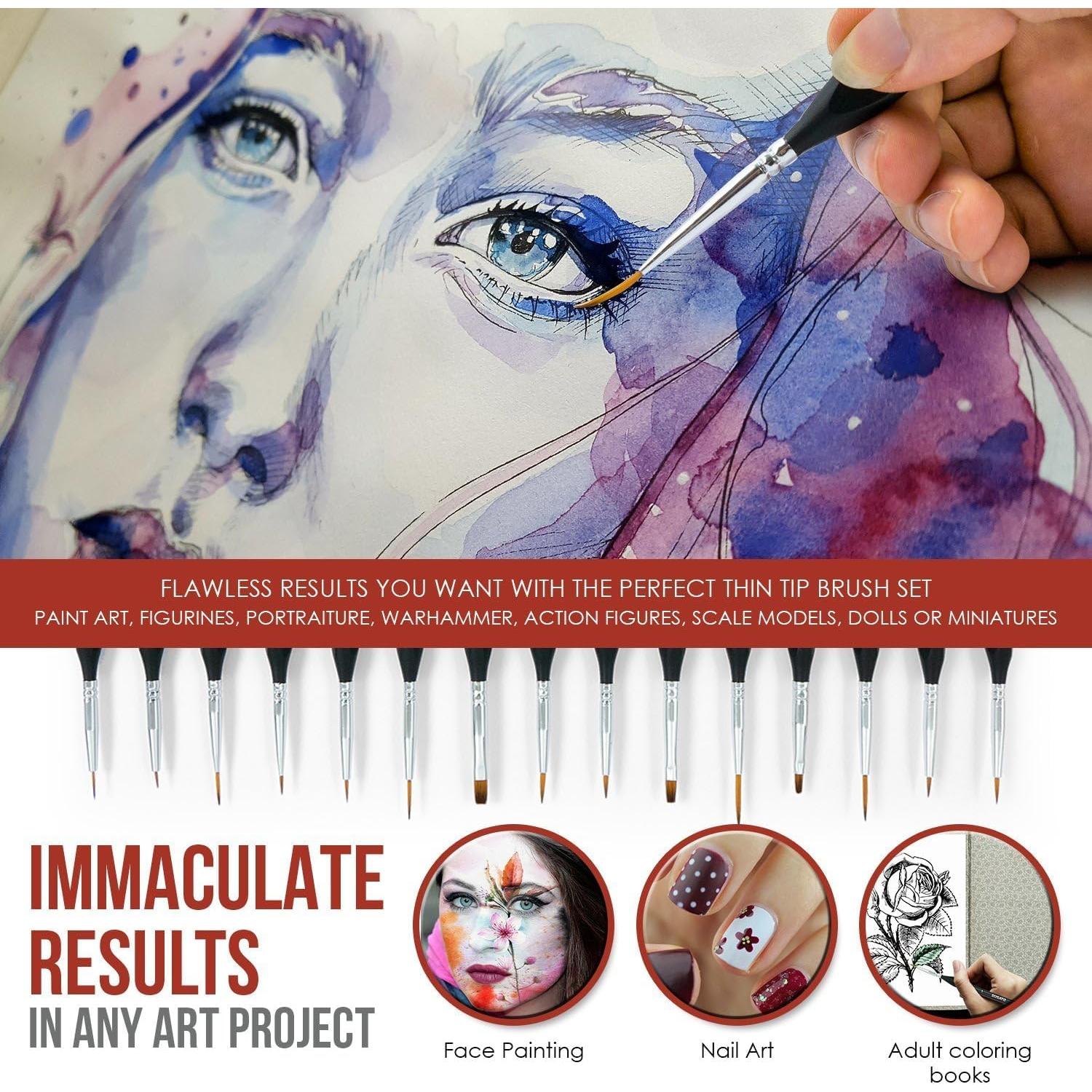 Juego de Pinceles de Detalle Fino DUGATO - 15 Piezas