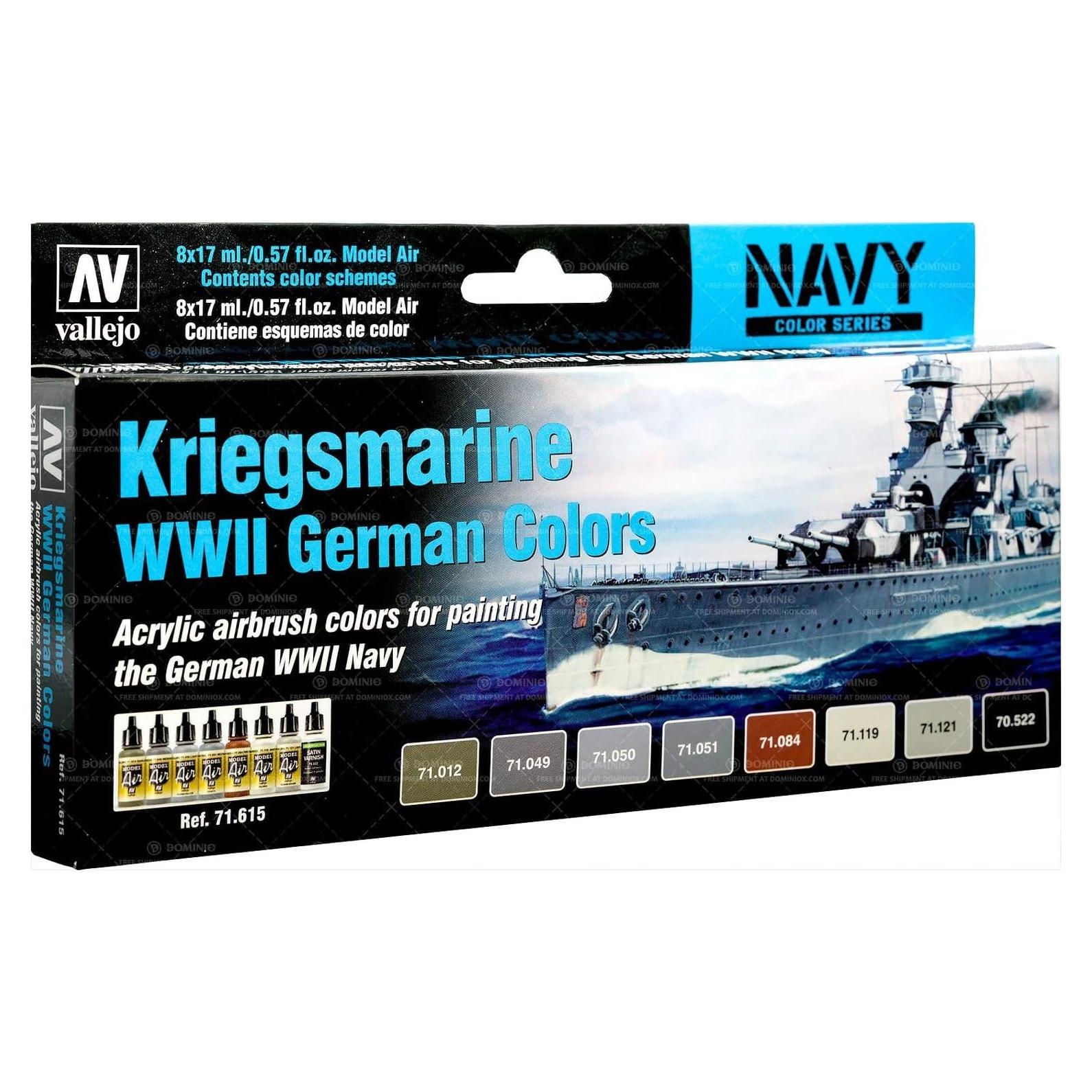 Set de Pinturas Acrílicas Vallejo Kriegsmarine WWII 136ml