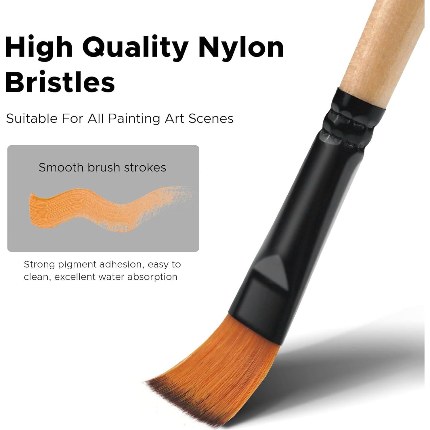 Conjunto de Pinceles de Pintura Bougimal 32 Piezas Nylon