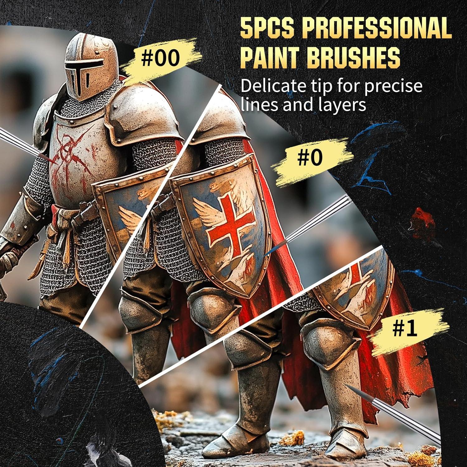 Juego de 5 Pinceles de Sable Kolinsky Lenbicki para Detalles Finos