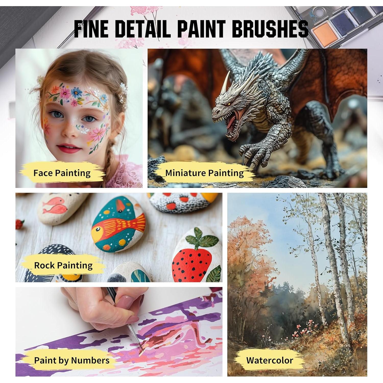 Juego de 5 Pinceles de Sable Kolinsky Lenbicki para Detalles Finos