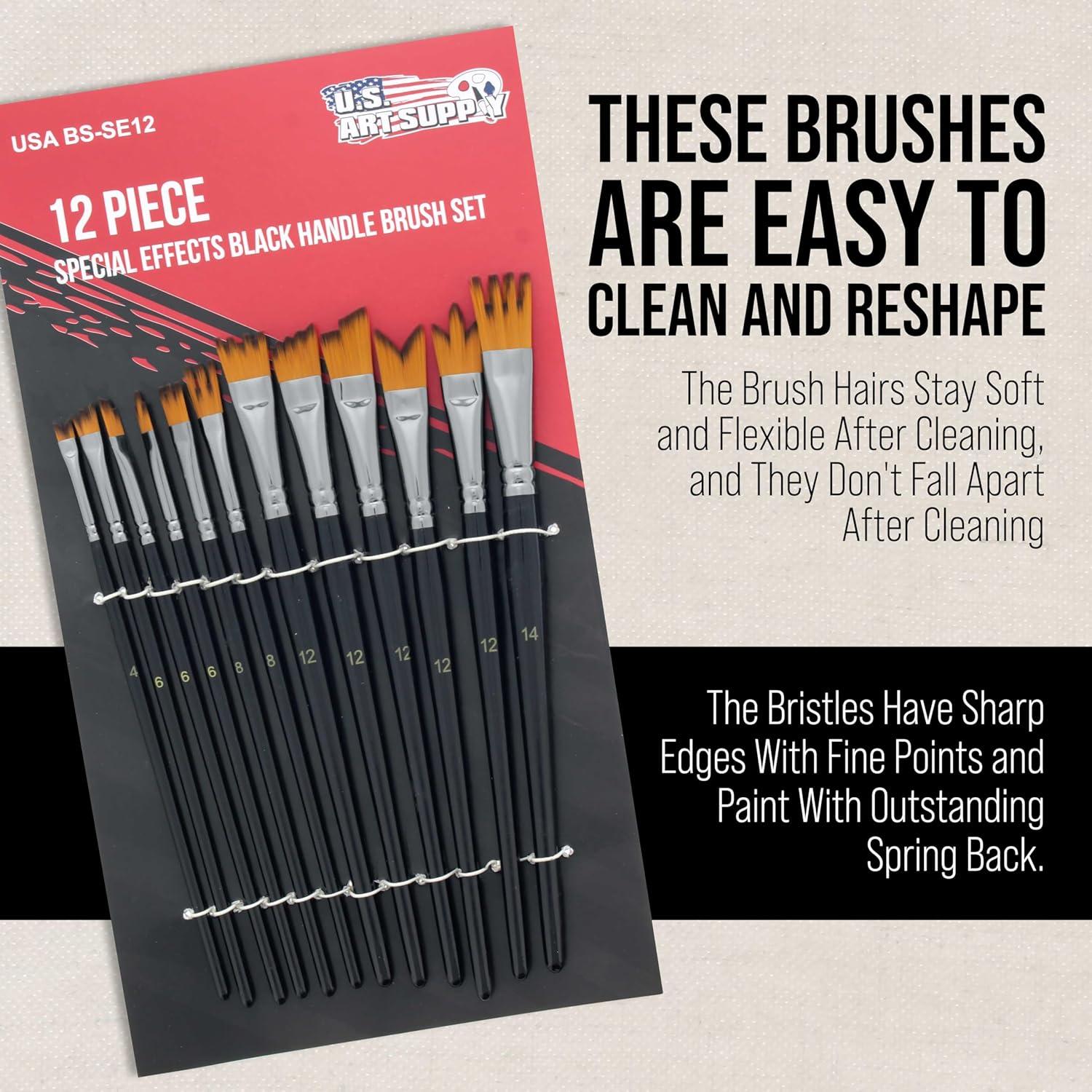 Juego de 12 Pinceles Sintéticos U.S. Art Supply para Efectos