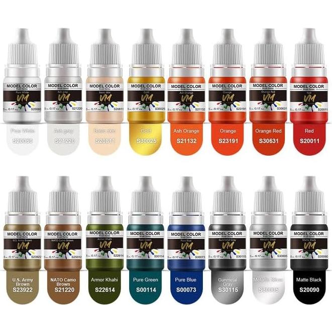 Juego de Pintura Acrílica a Base de Agua VM - 16 Colores x 5ml