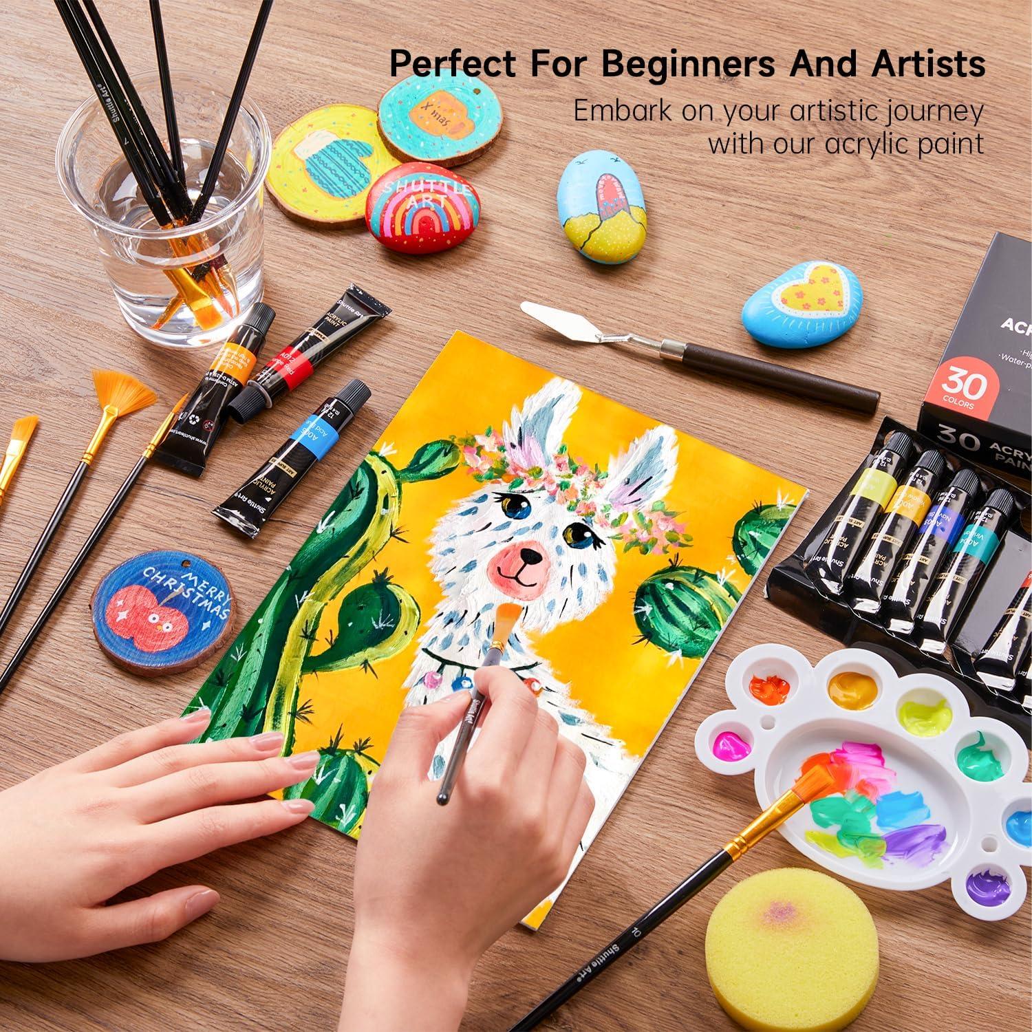 Conjunto de Pintura Acrílica Shuttle Art 46 Piezas 30 Colores