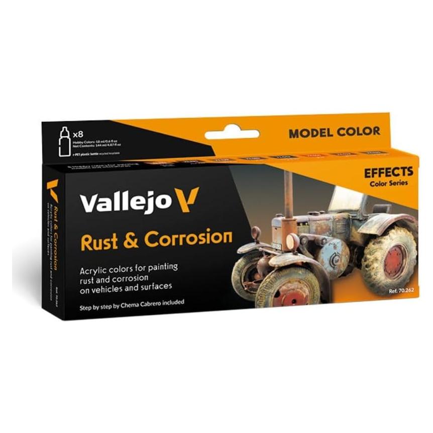 Set de Pinturas Acrílicas Vallejo Model Color Óxido 8x18ml