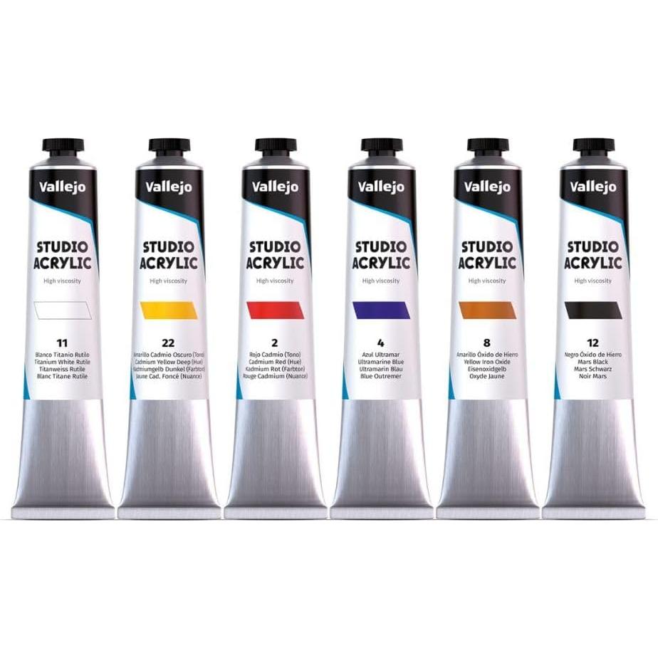 Set de Pintura Acrílica Vallejo 6 Tubos 58 ml Colores Primarios